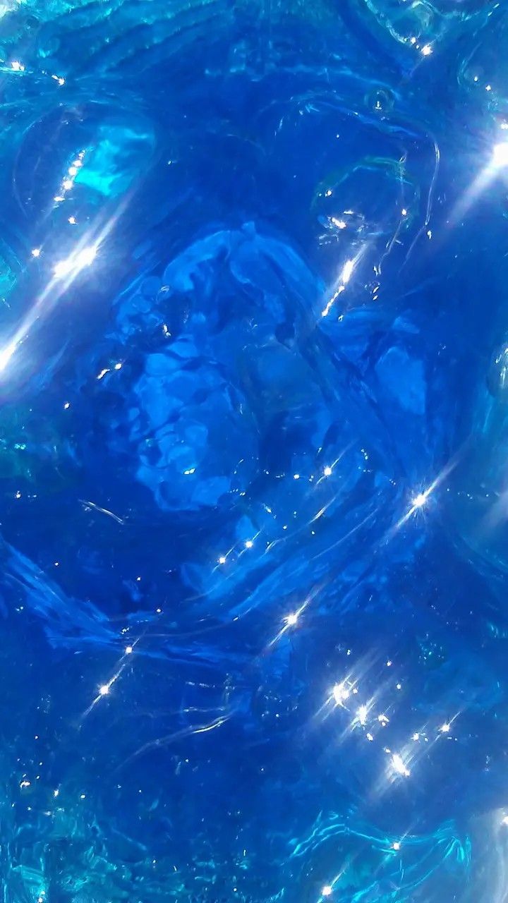 Blue and White Water with Bubbles