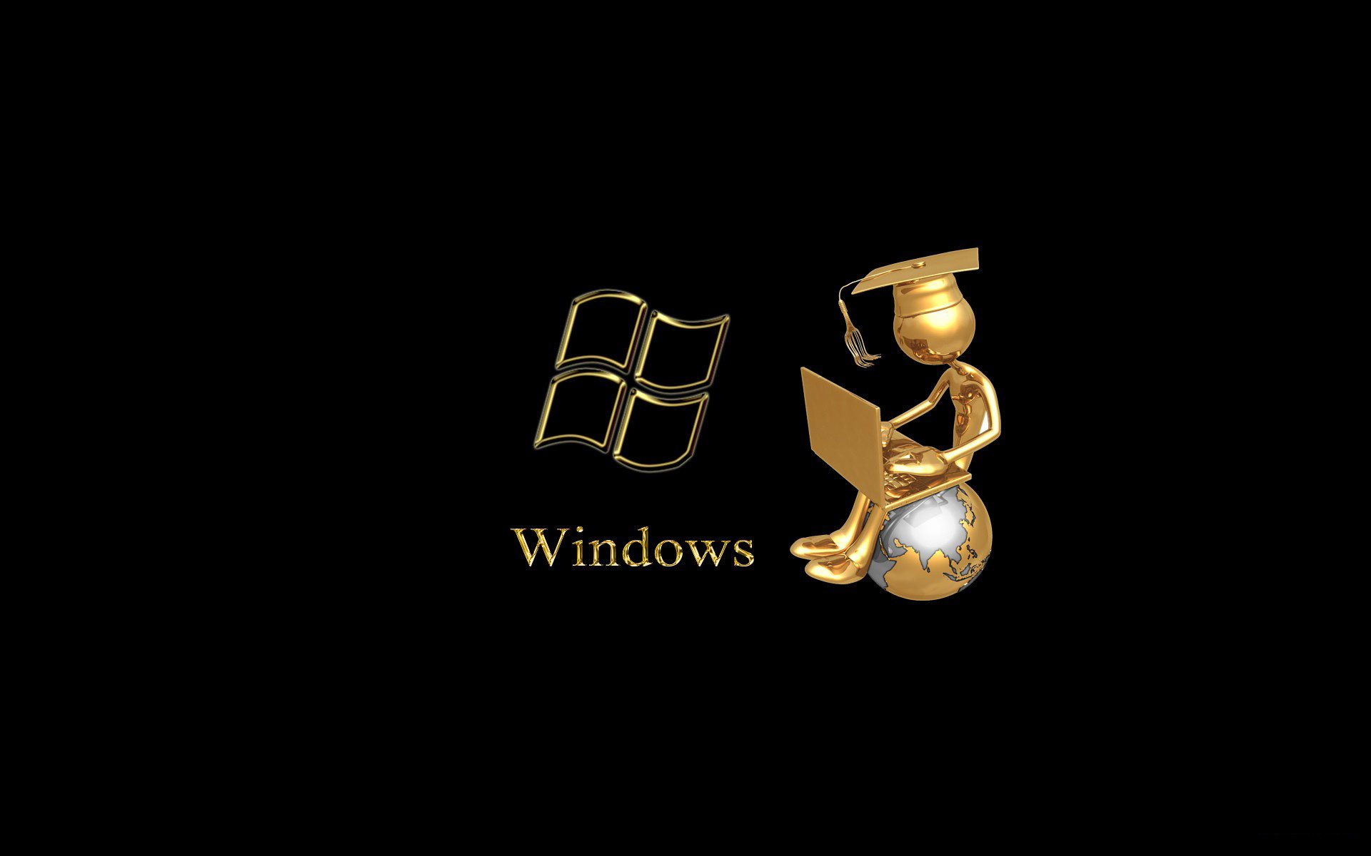Wallpaper People, Laptop, Windows, Sitting, Globe, Master, Black Background For Mobile And Desktop, Section Hi Tech, Resolution 1920x1200