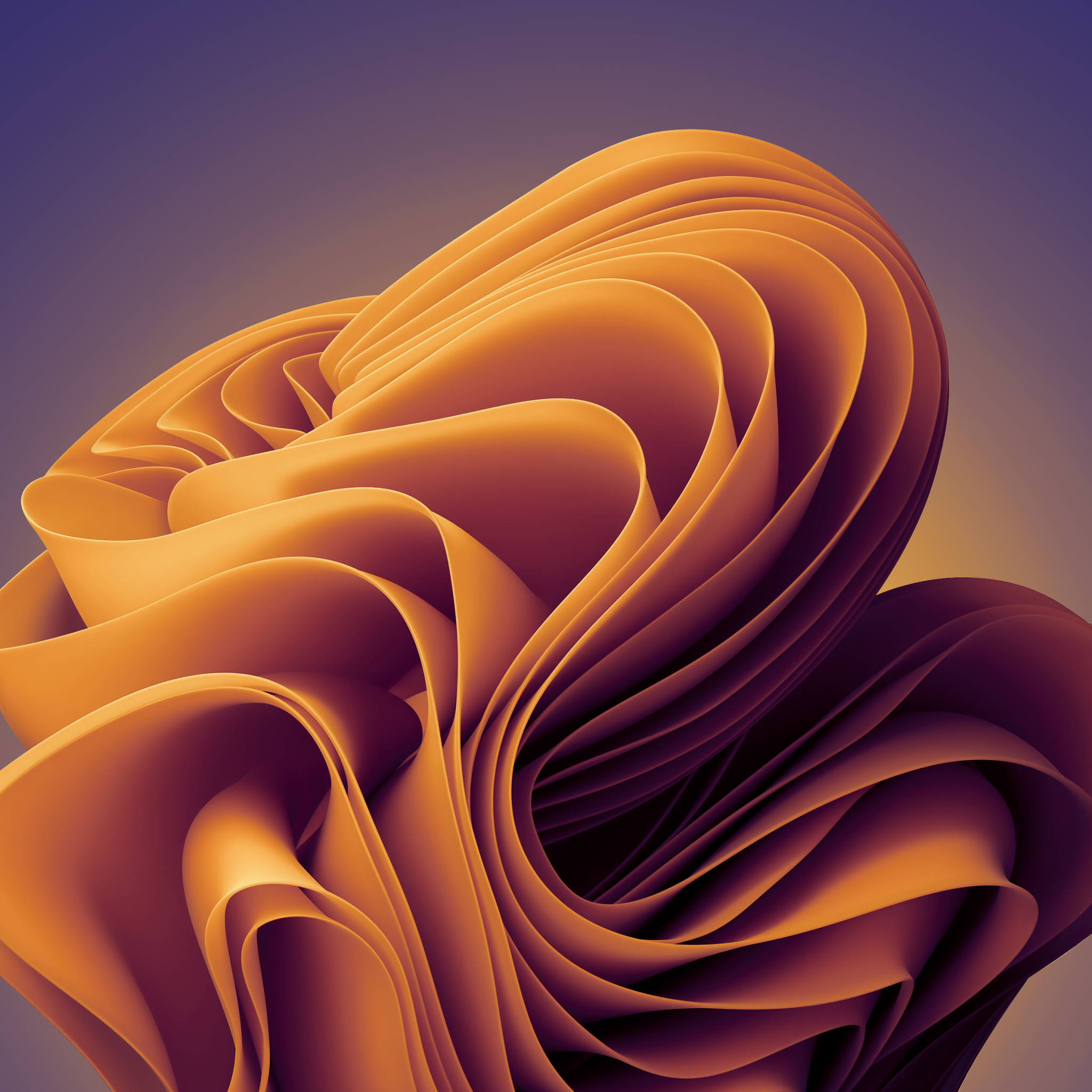 Windows 11 Sunset Orange Dark Mode 4K Wallpaper