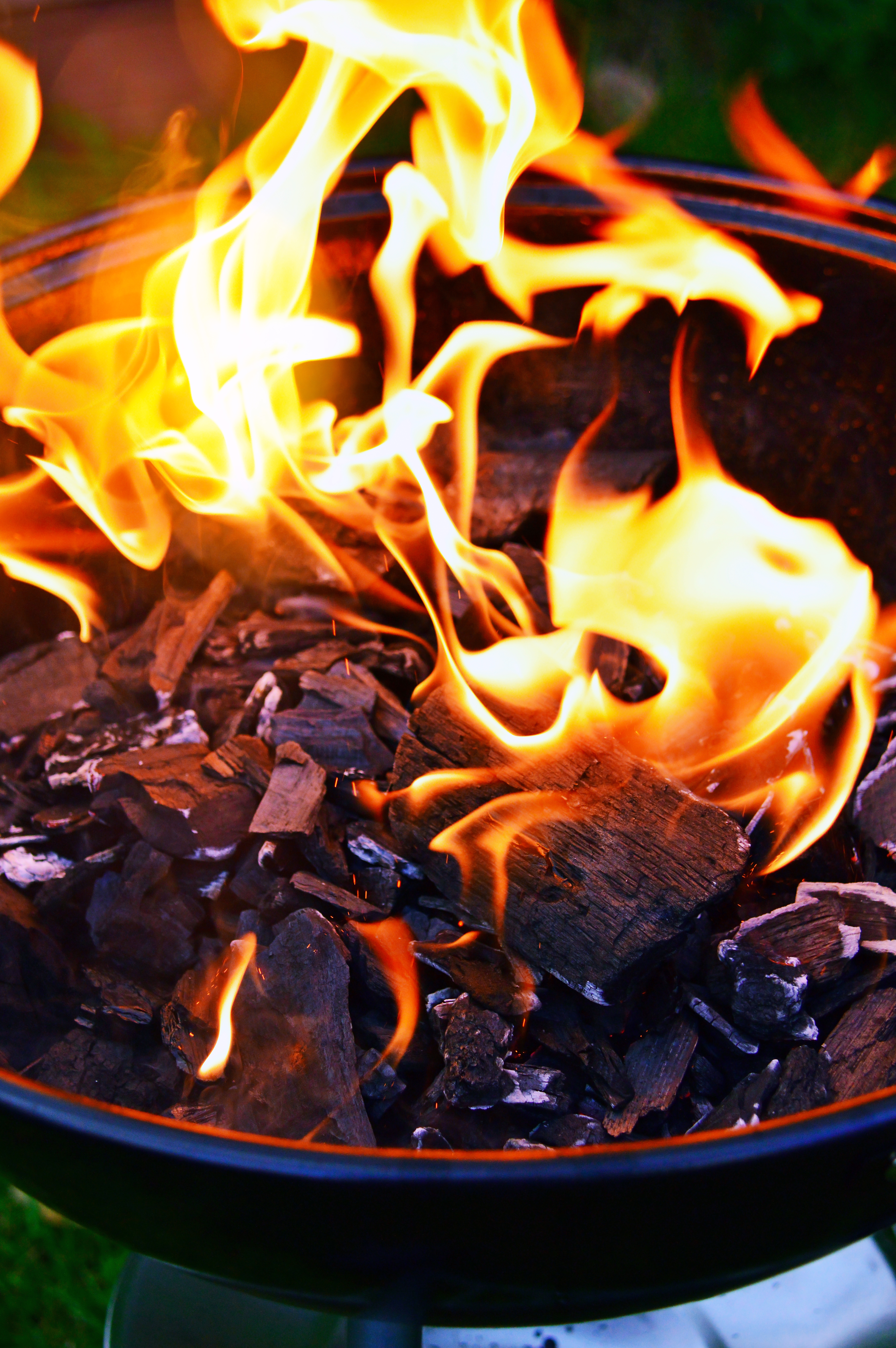 Free Image, fire, charcoal, garden, hot, food, picnic, grilling, background, summer, cookout, flame, heat, burning, cooking, coal, party, black, smoke, outdoors, empty, flames, campfire, cookware and bakeware, animal source foods, cuisine