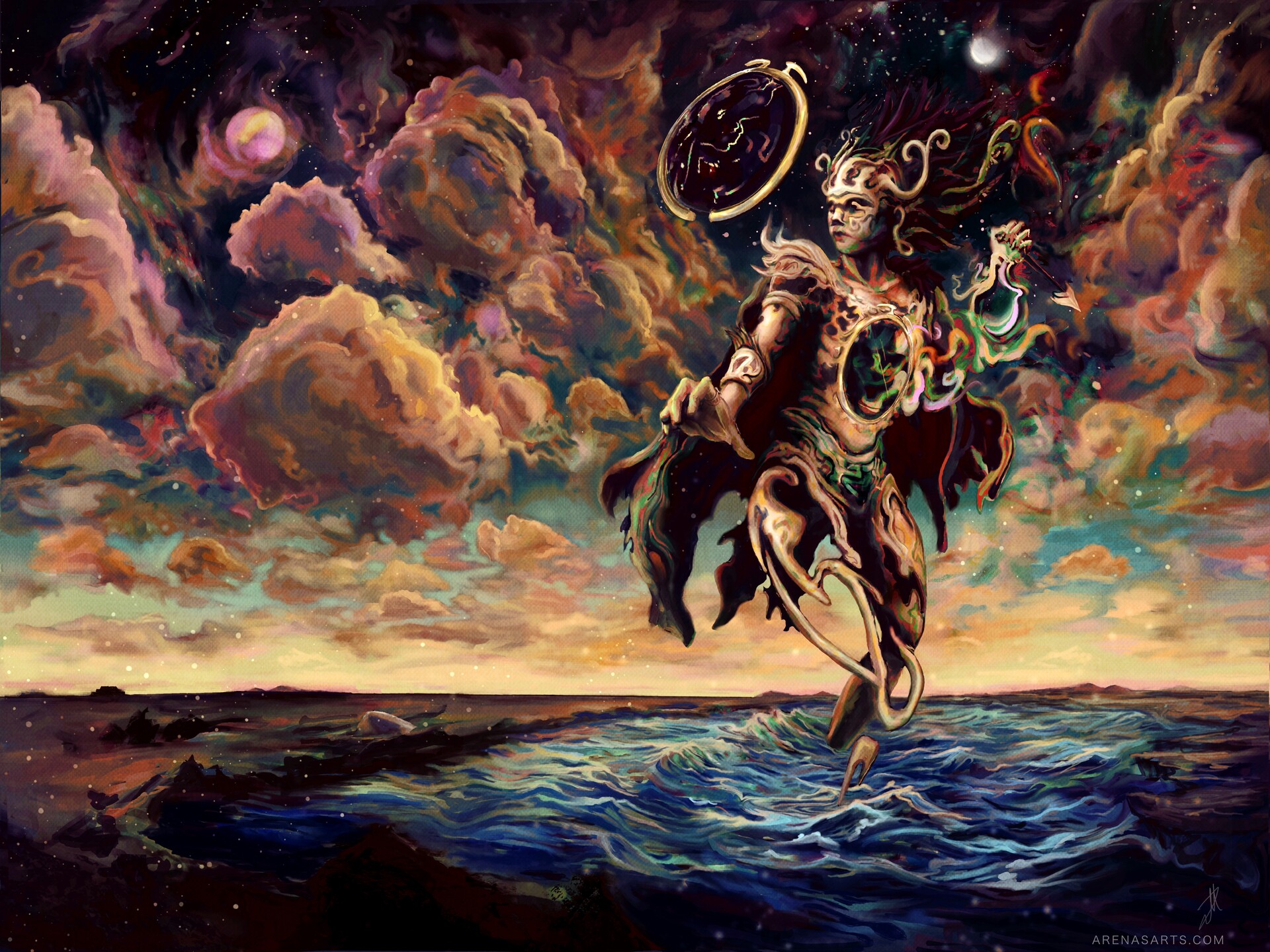 Tezcatlipoca, the Smoking Mirror, Aztec God of Creation