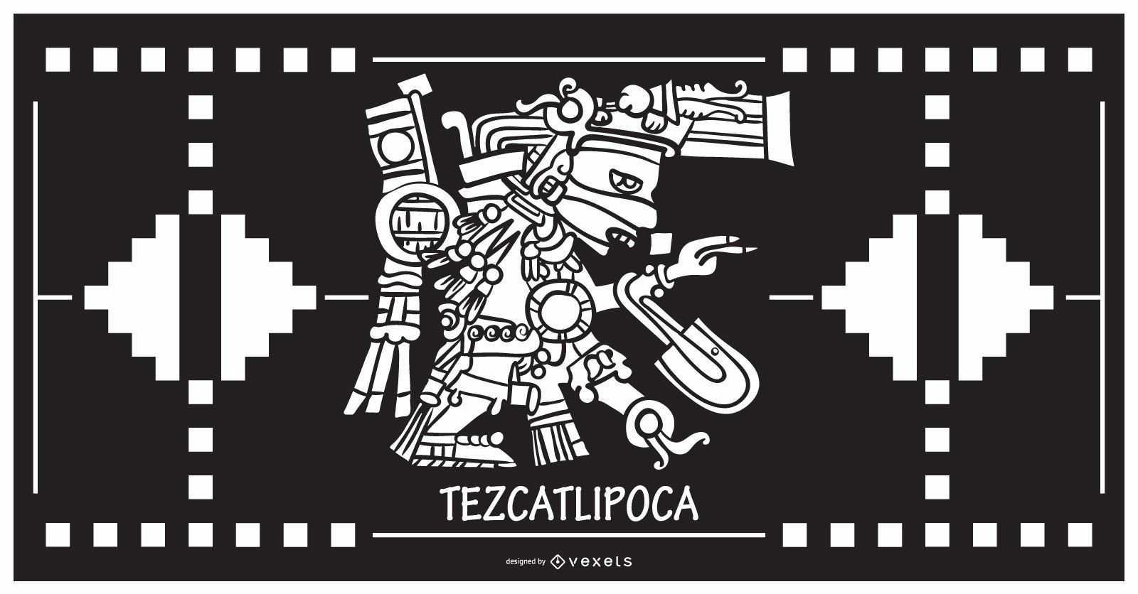 Tezcatlipoca Aztec God Design Vector Download
