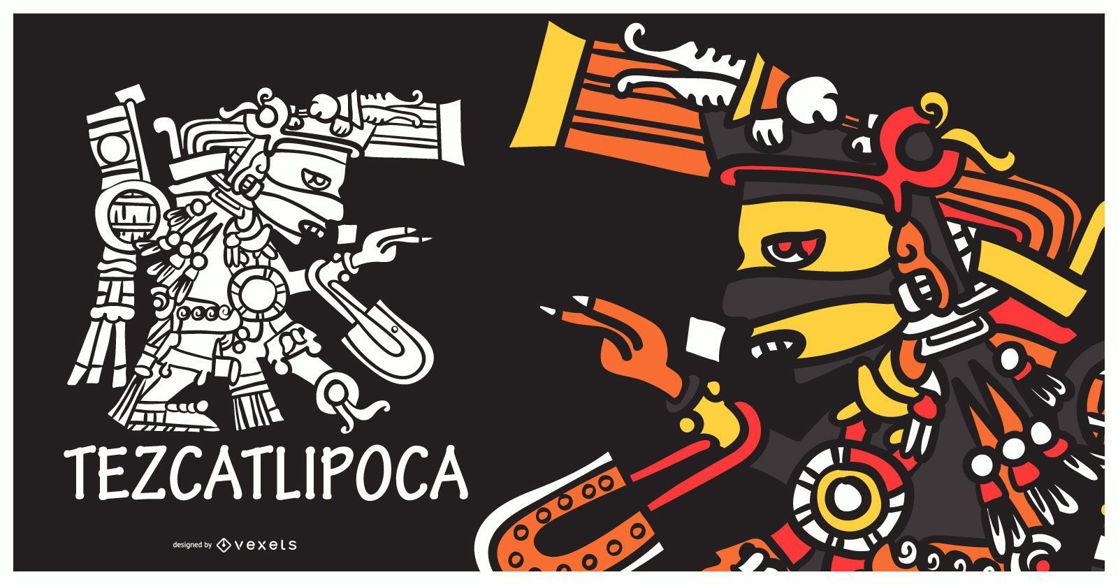 Tezcatlipoca Aztec God Design Vector Download