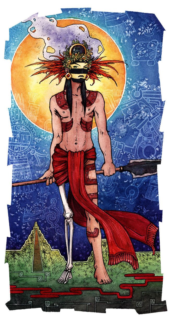 Tezcatlipoca Aztec god of the night depicted as a jaguar appeared most frequently as