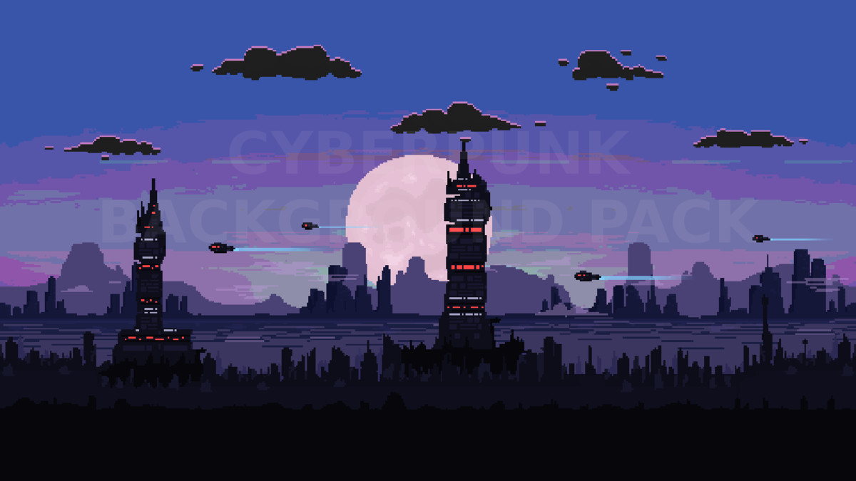 2D Pixel Art CYBERPUNK BackgroundD Building. Unity Asset Store