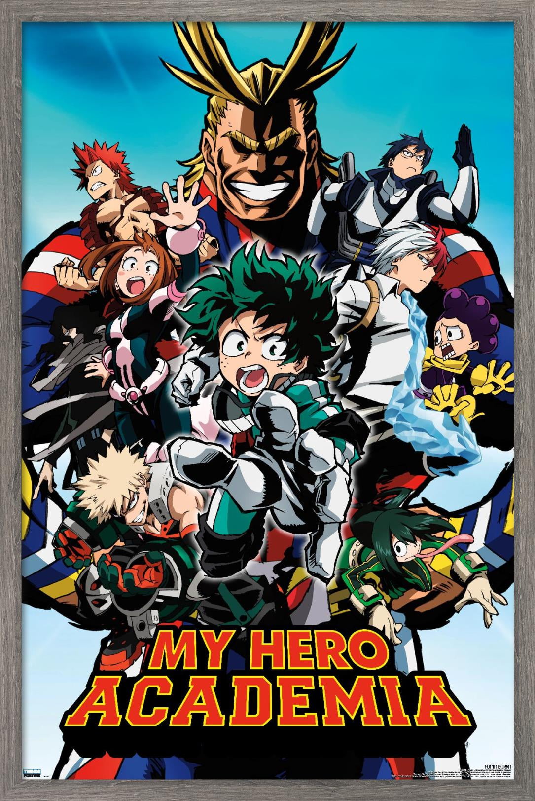 My Hero Academia Collage Wall Poster, 22.375 x 34, Framed