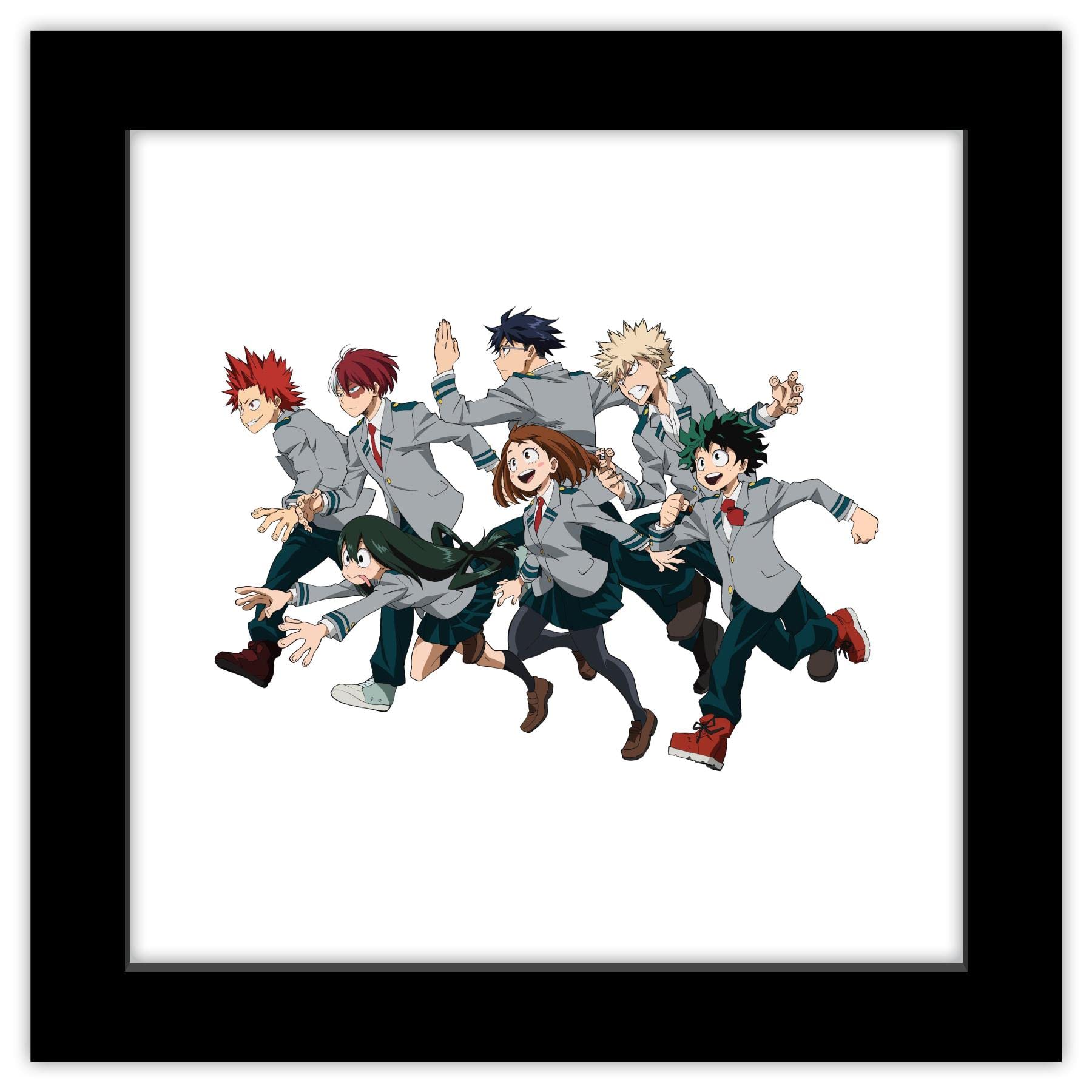 Trends International Gallery Pops My Hero Academia Uniform Collage Wall Art Wall Poster, 12.00 x 12.00, Black Frame Version
