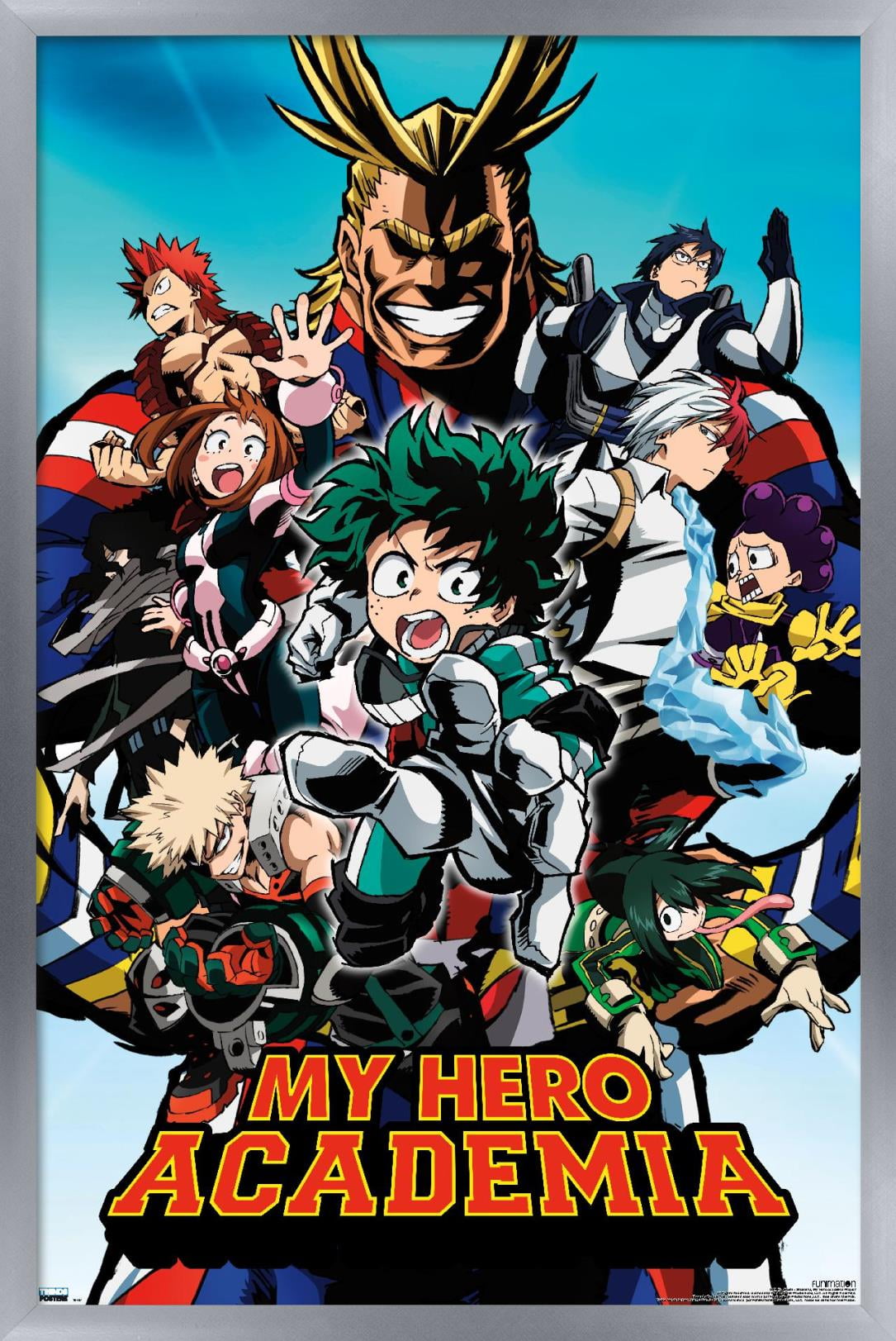 My Hero Academia Collage Wall Poster, 22.375 x 34, Framed