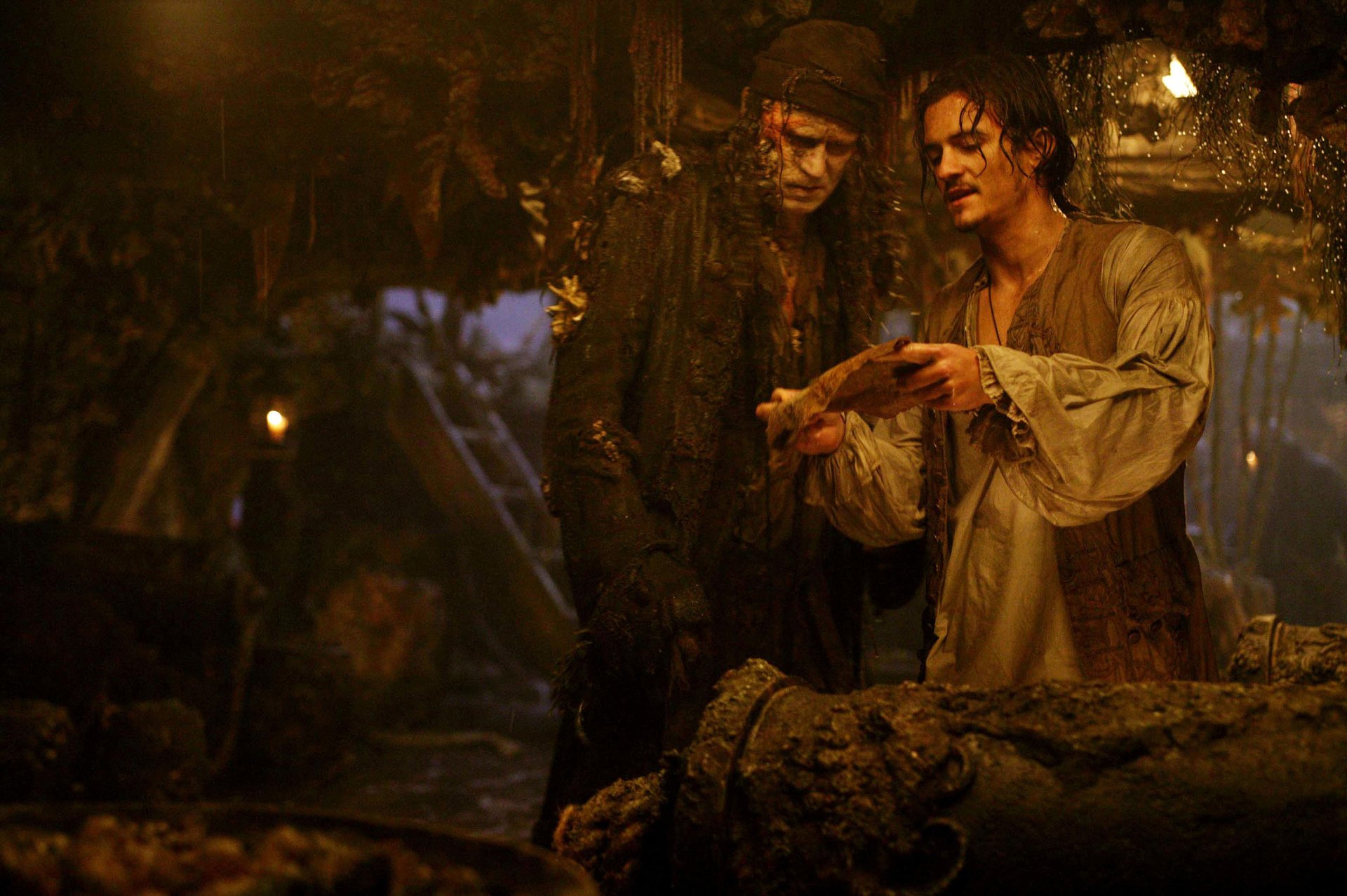 Download Bootstrap Bill Stellan Skarsgård Will Turner Orlando Bloom Movie Pirates Of The Caribbean: Dead Man's