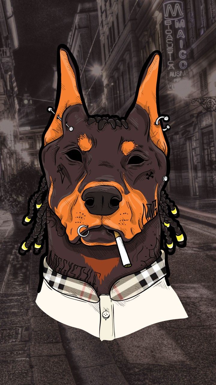 반려동물초상화. iPhone wallpaper, Doberman, Best iphone wallpaper