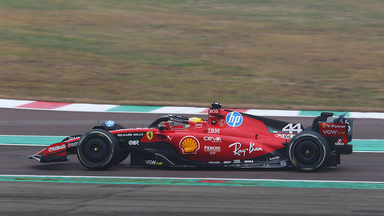 GALLERY: Lewis Hamilton pictured driving a Ferrari F1 car for the first time at Fiorano. Formula 1®