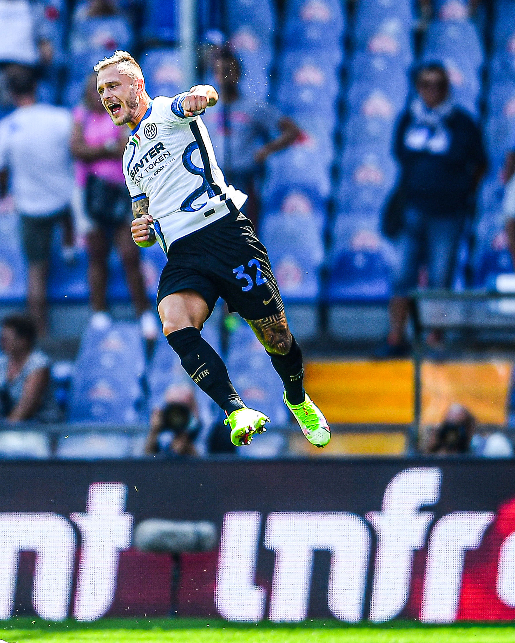 GOAL Dimarco was so buzzing to score his first goal for Inter that he took off