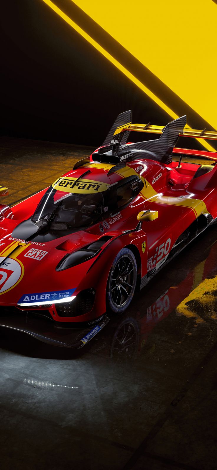 Ferrari 499p 2023, Red and beautiful car, 1125x2436 wallpaper