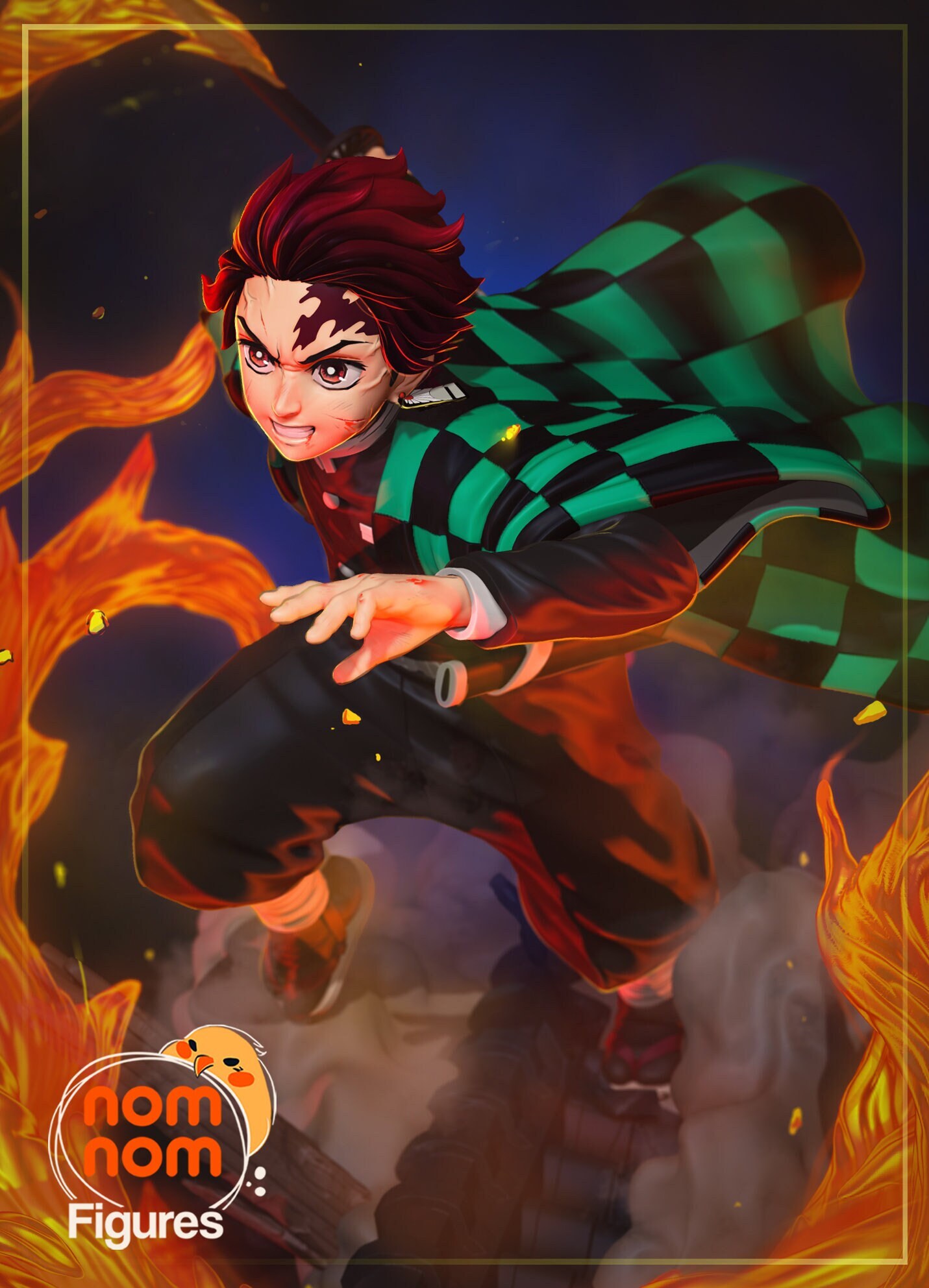Tanjiro Kamado iPhone Wallpaper (Tanjiro Kamado From Demon Slayer:kimetsu No Yaiba Resin 3D Printed)