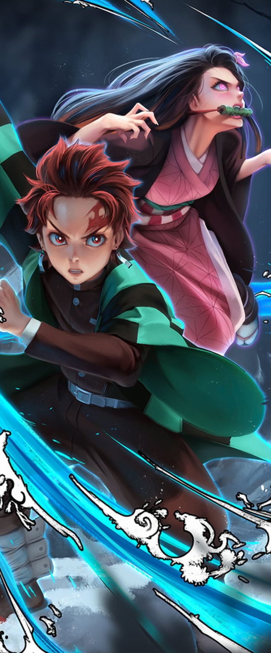 Tanjiro and Nezuko iPhone Wallpaper