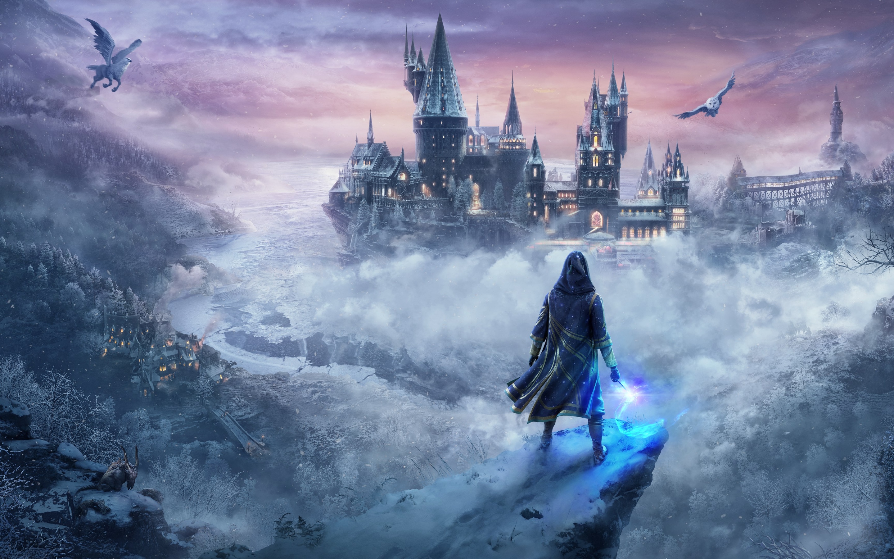 Hogwarts Legacy Wallpaper 4K, Winter, Video Game