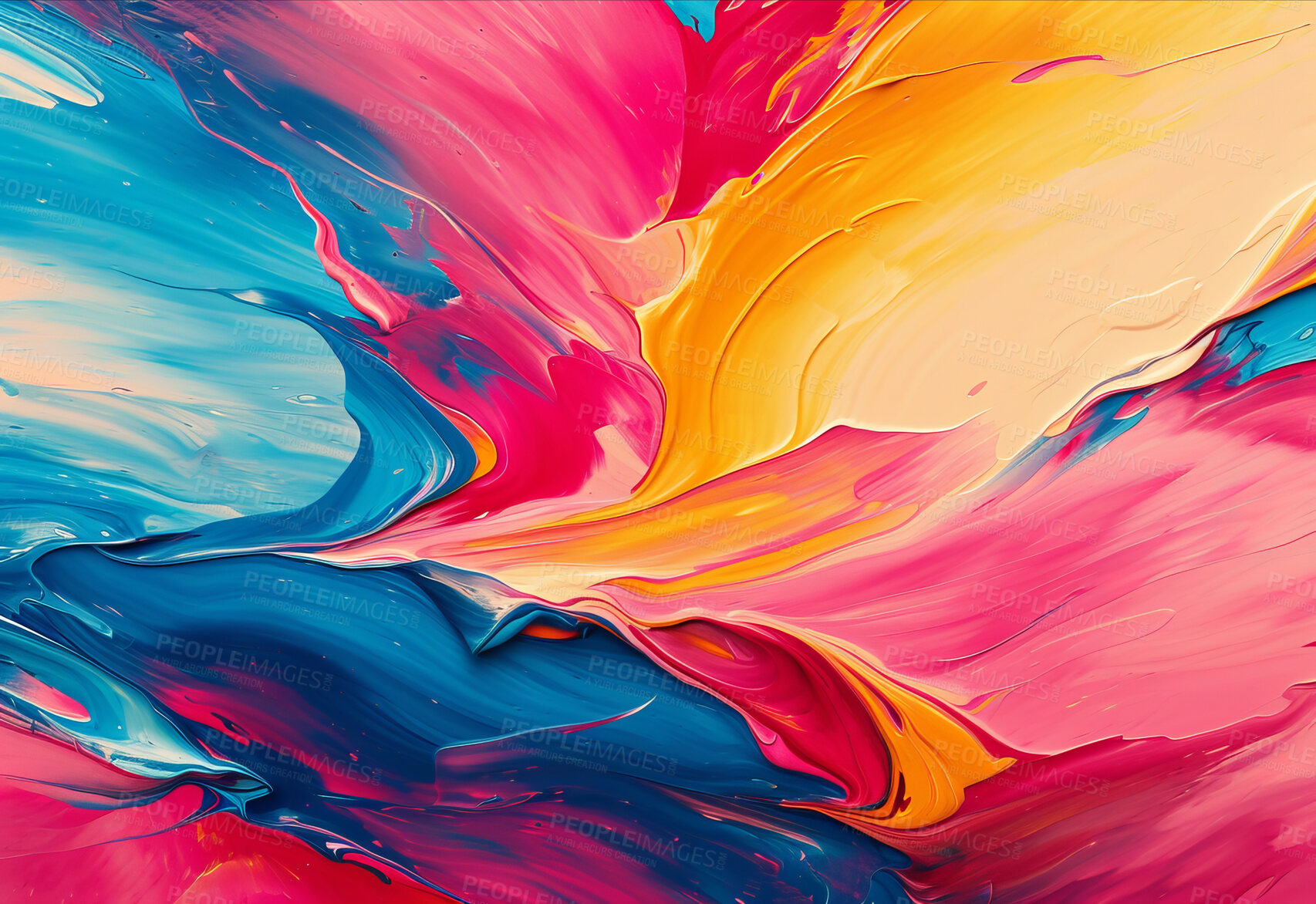 Abstract, background and wallpaper design on canvas for wall, backdrop or printing. Color, creative art and beautiful texture painting for interior artwork, copyspace and creativity inspiration. Buy on PeopleImages