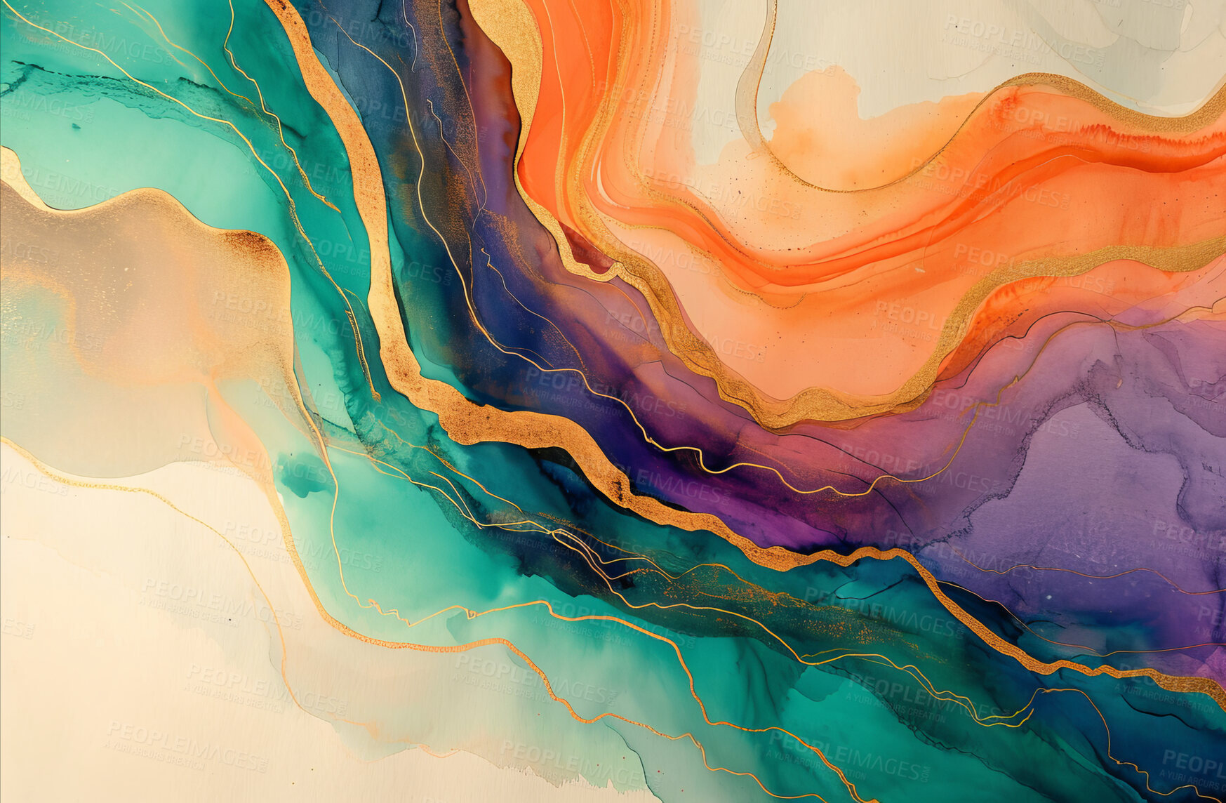 Abstract, background and wallpaper design on canvas for wall, backdrop or printing. Color, creative art and beautiful texture painting for interior artwork, copyspace and creativity inspiration. Buy on PeopleImages