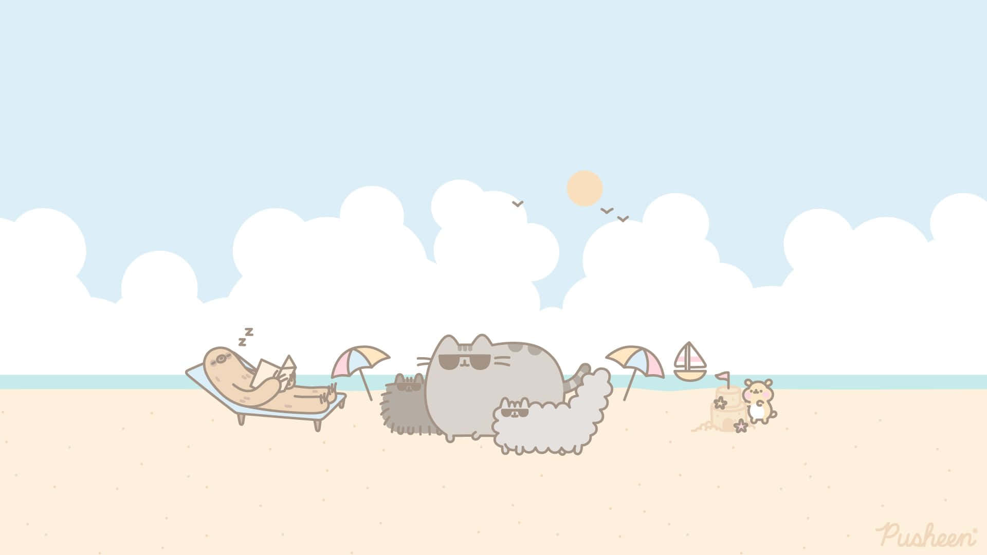 Download Boost your productivity with Pusheen PC Wallpaper