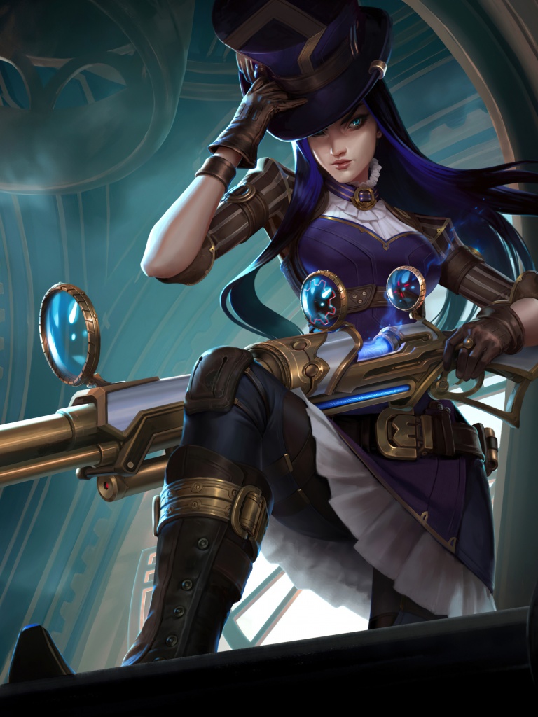 League of Legends Wallpaper 4K, Caitlyn (LoL)