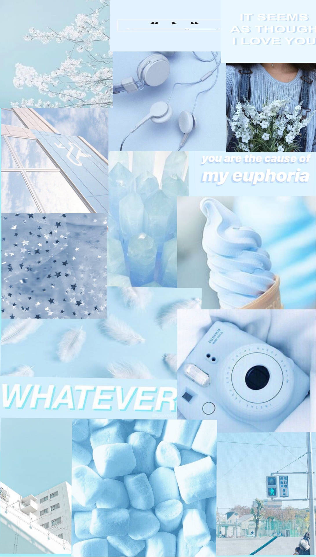 Download free Cute Pastel Blue Aesthetic Collage Wallpaper