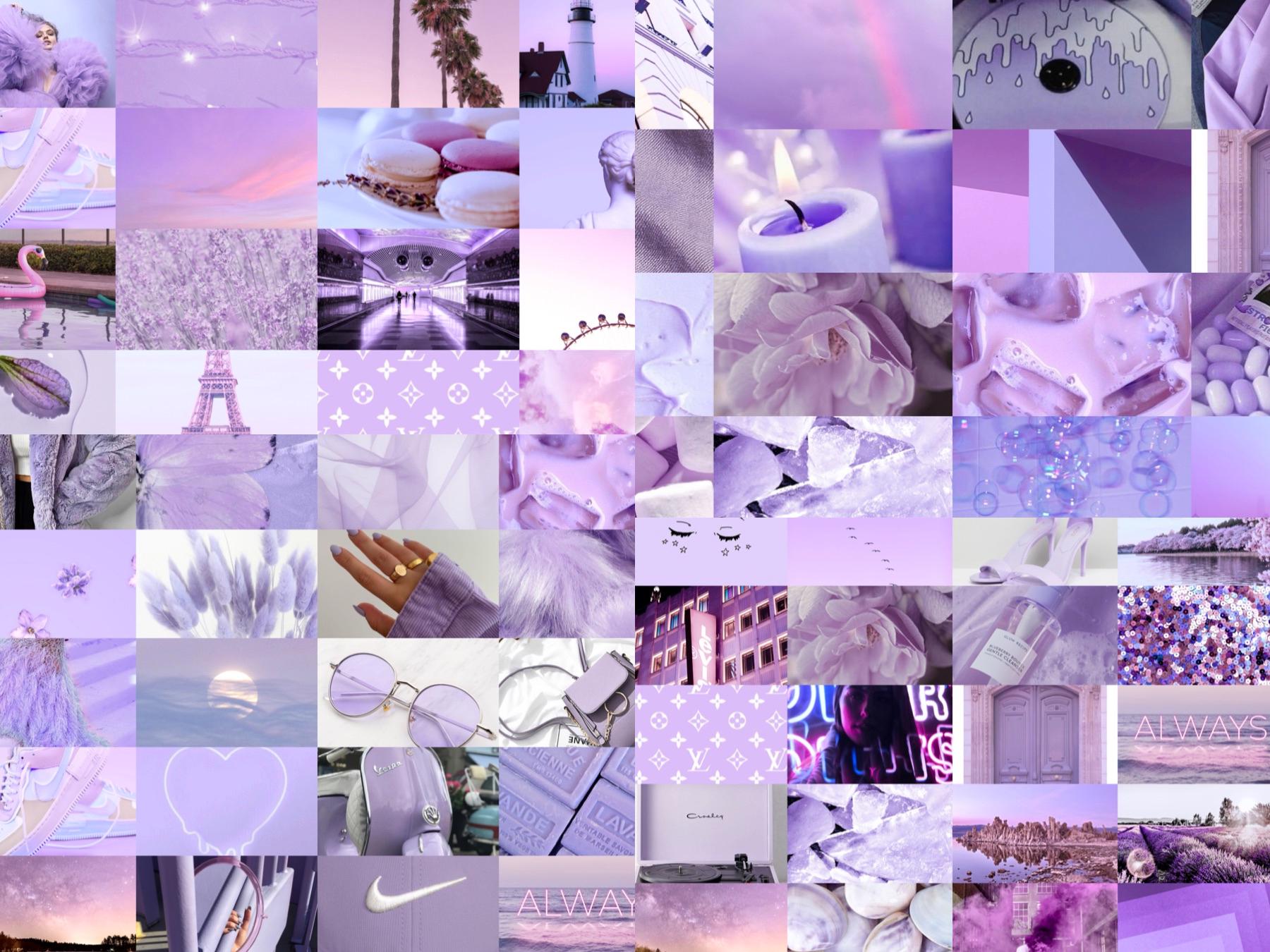 Wall Collage Kit Photo 100 Lavender Purple Aesthetic, College Dorm VSCO Decor, 30 60 or 100 Summer Travel Photo Prints Tezza Wall Decor