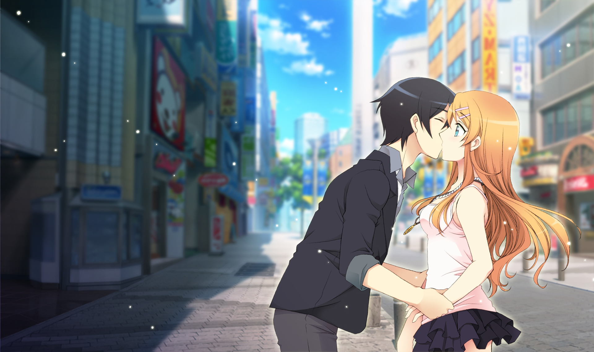 Oreimo HD Wallpaper: A Romantic Moment in Anime