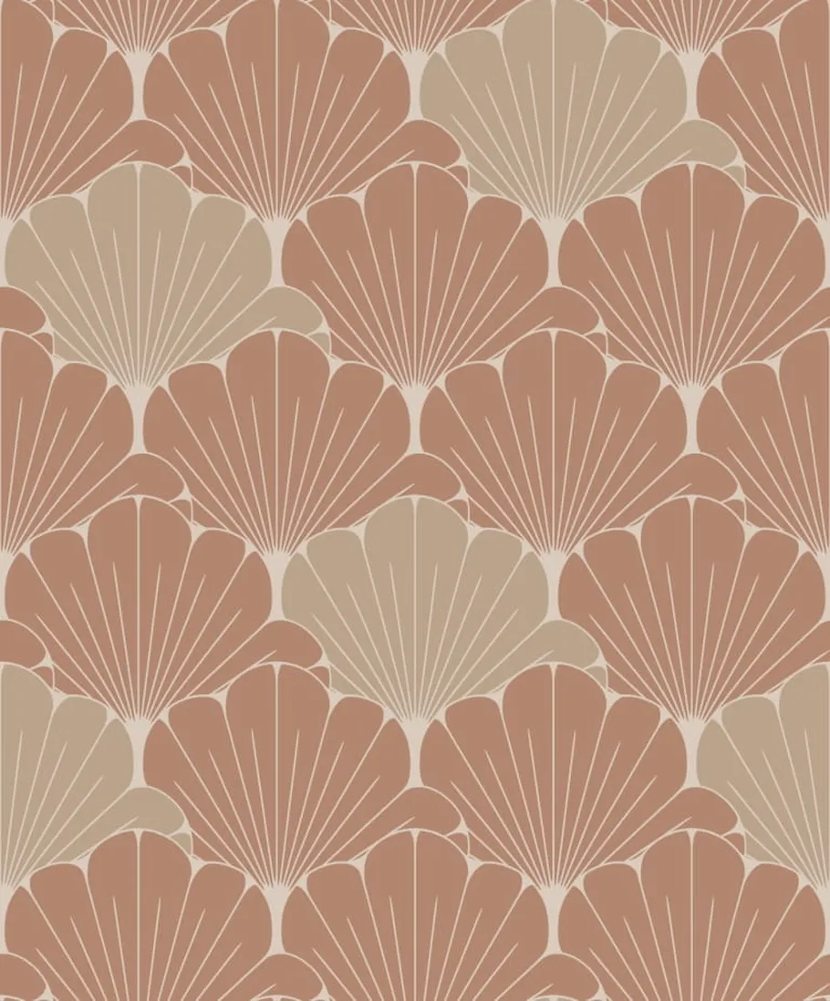 Décoratif Shell Geometric Burnt Orange & Gold