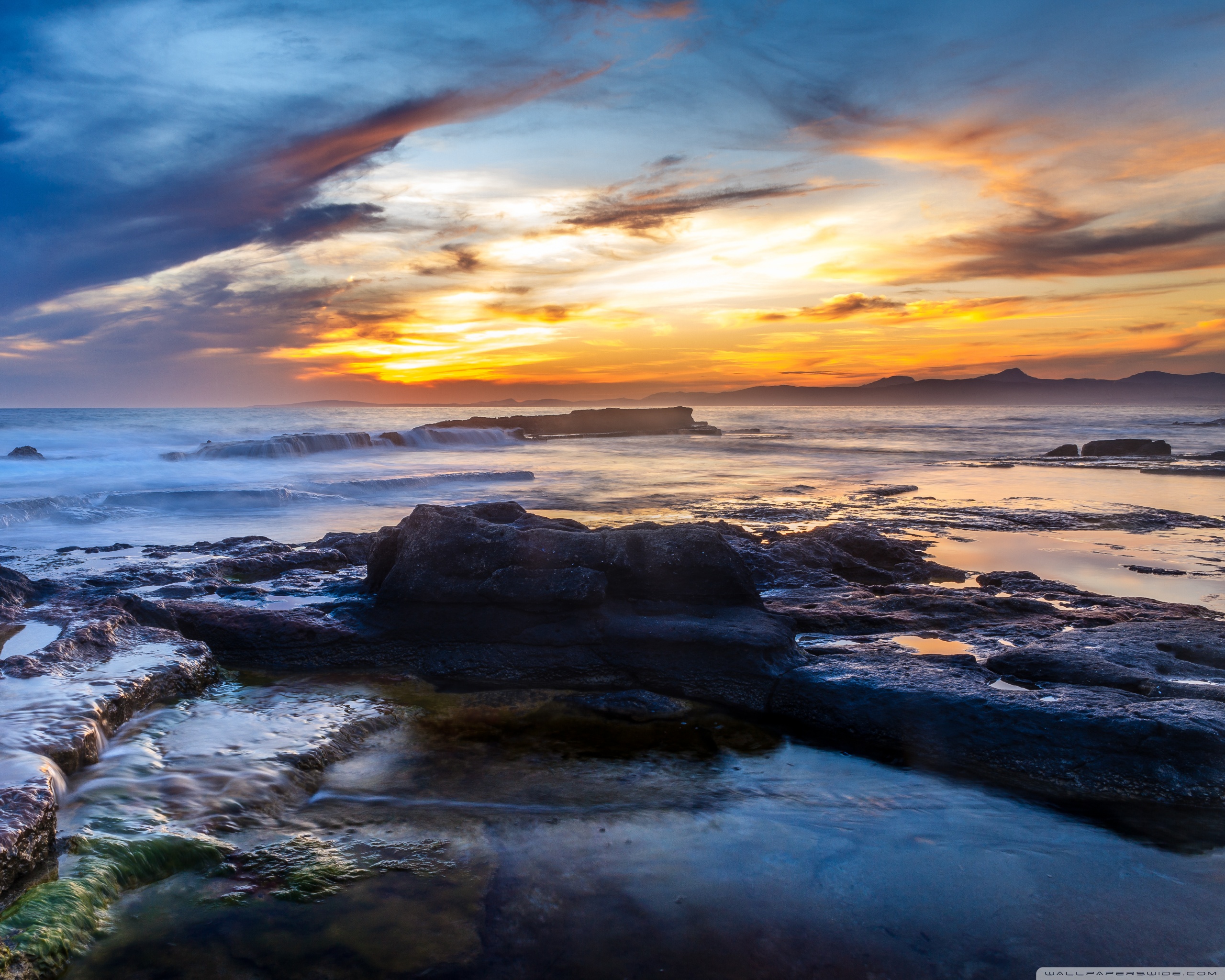 Mediterranean Sea Rocky Shore 4K UHD Wallpaper for UltraHD Desktop and TV, Widescreen and UltraWide Display, Dual Monitor, Smartphone and Tablet Devices