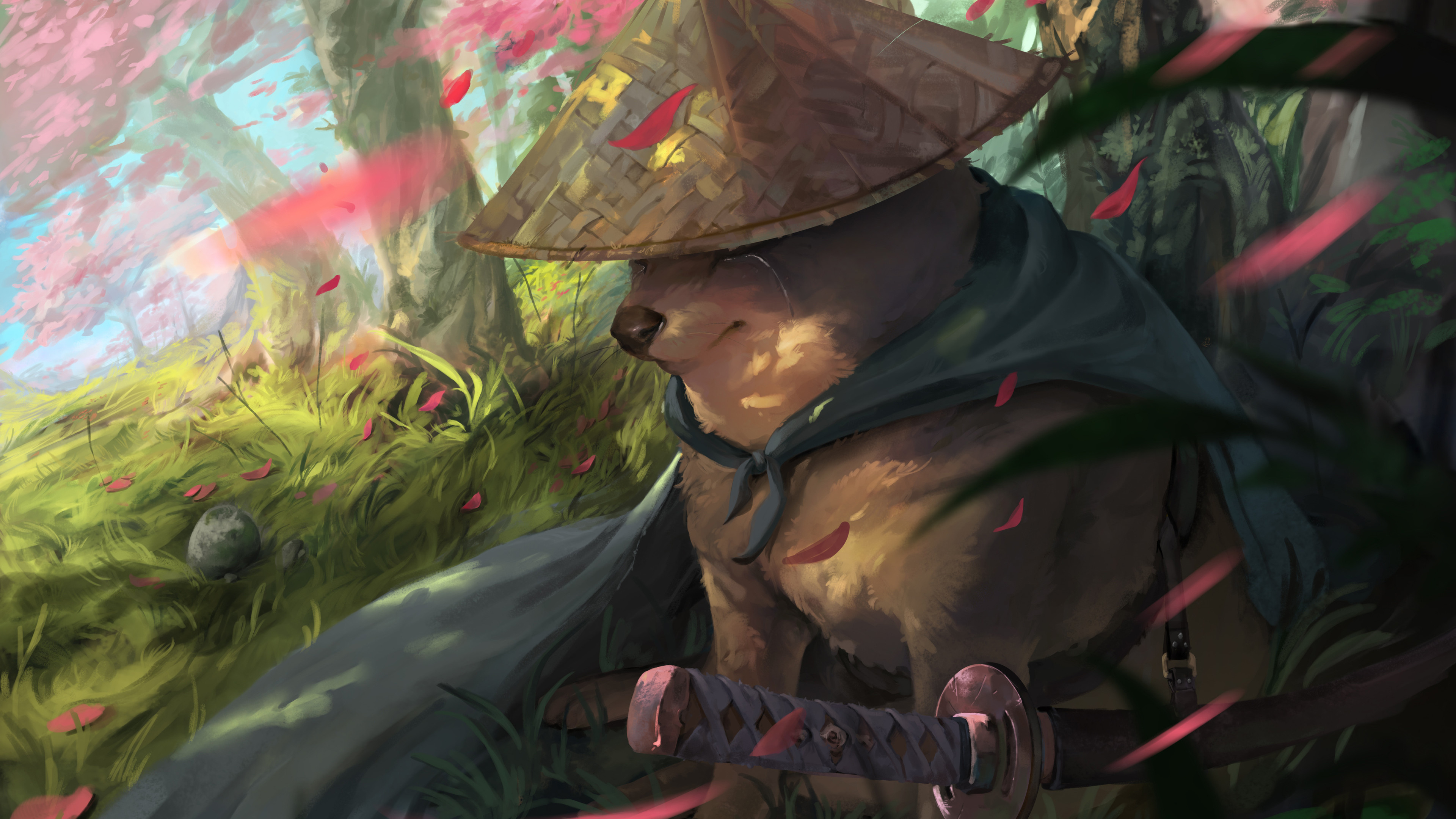 Shiba Samurai Warrior Wallpaper 4K HD PC f