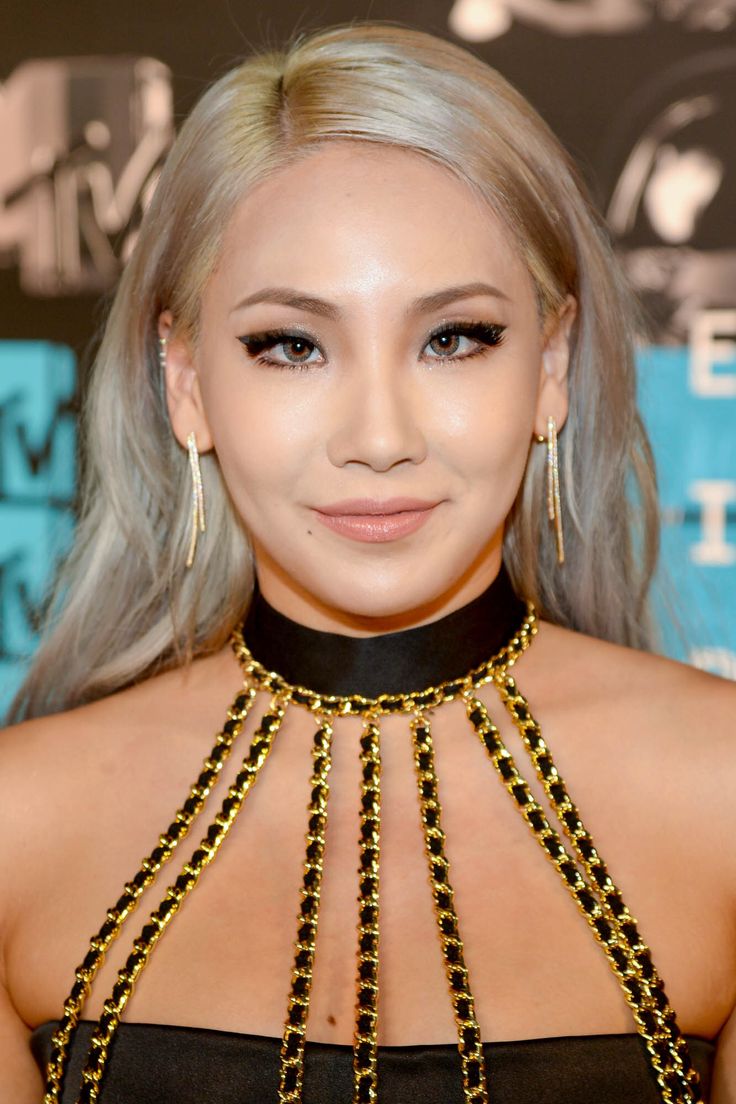 Chaelin Lee Korean singer and rapper CL wears her hair in a ashy, gray blonde