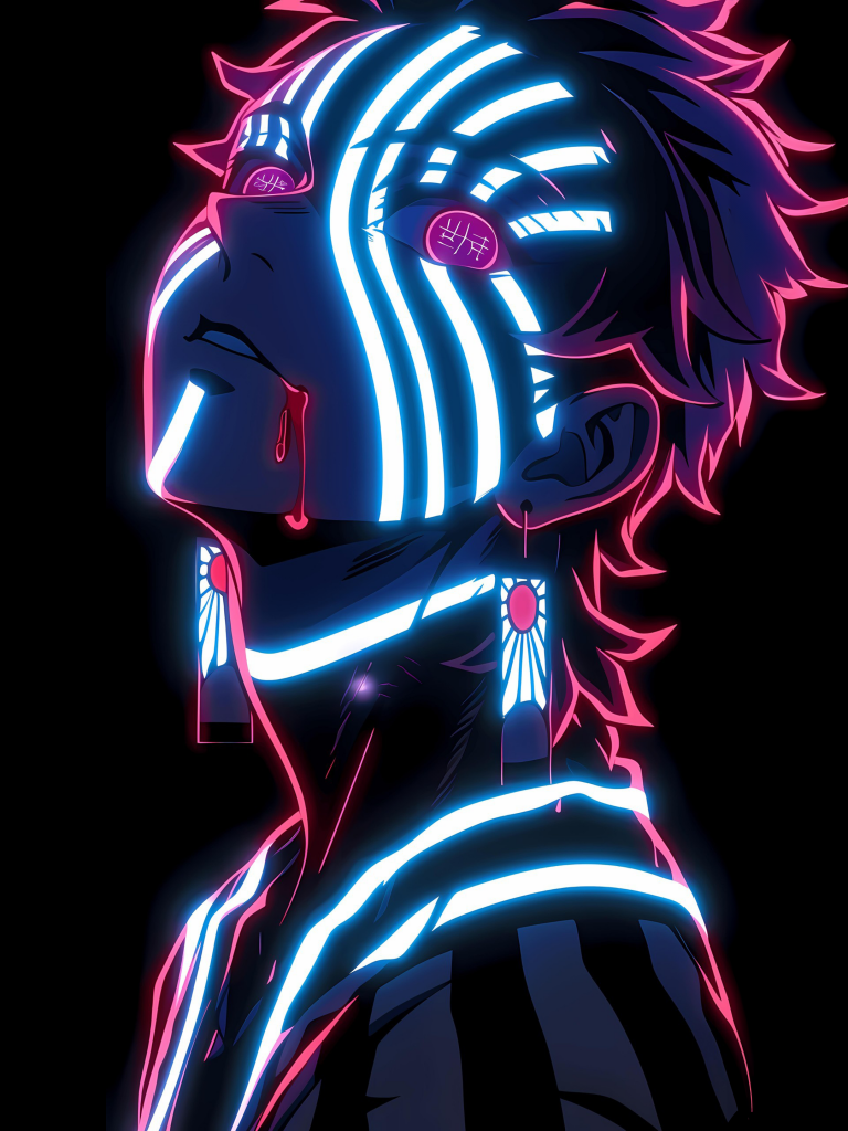 Neon Wallpaper 4K, Akaza