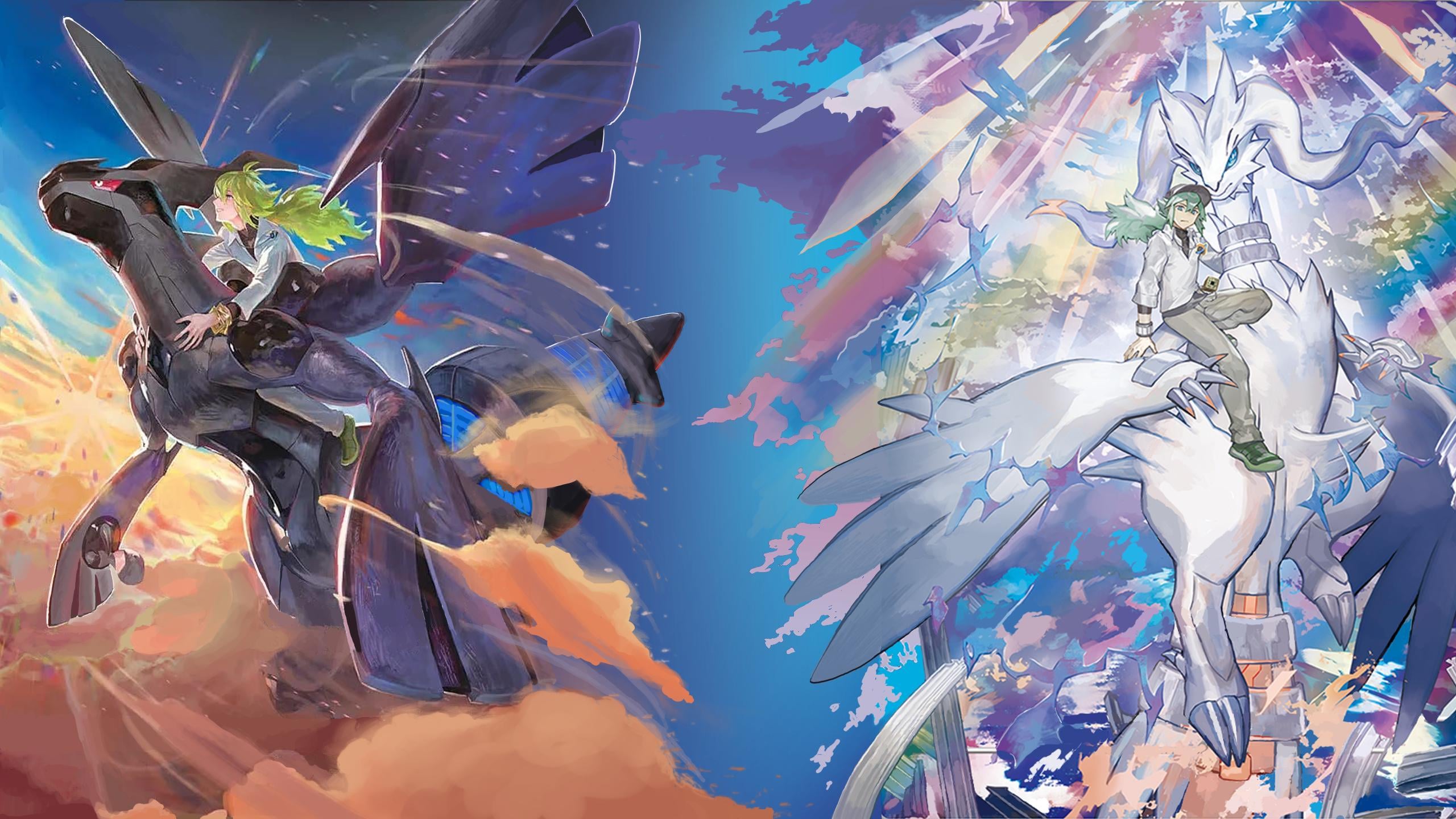 N Background with Reshiram and Zekrom