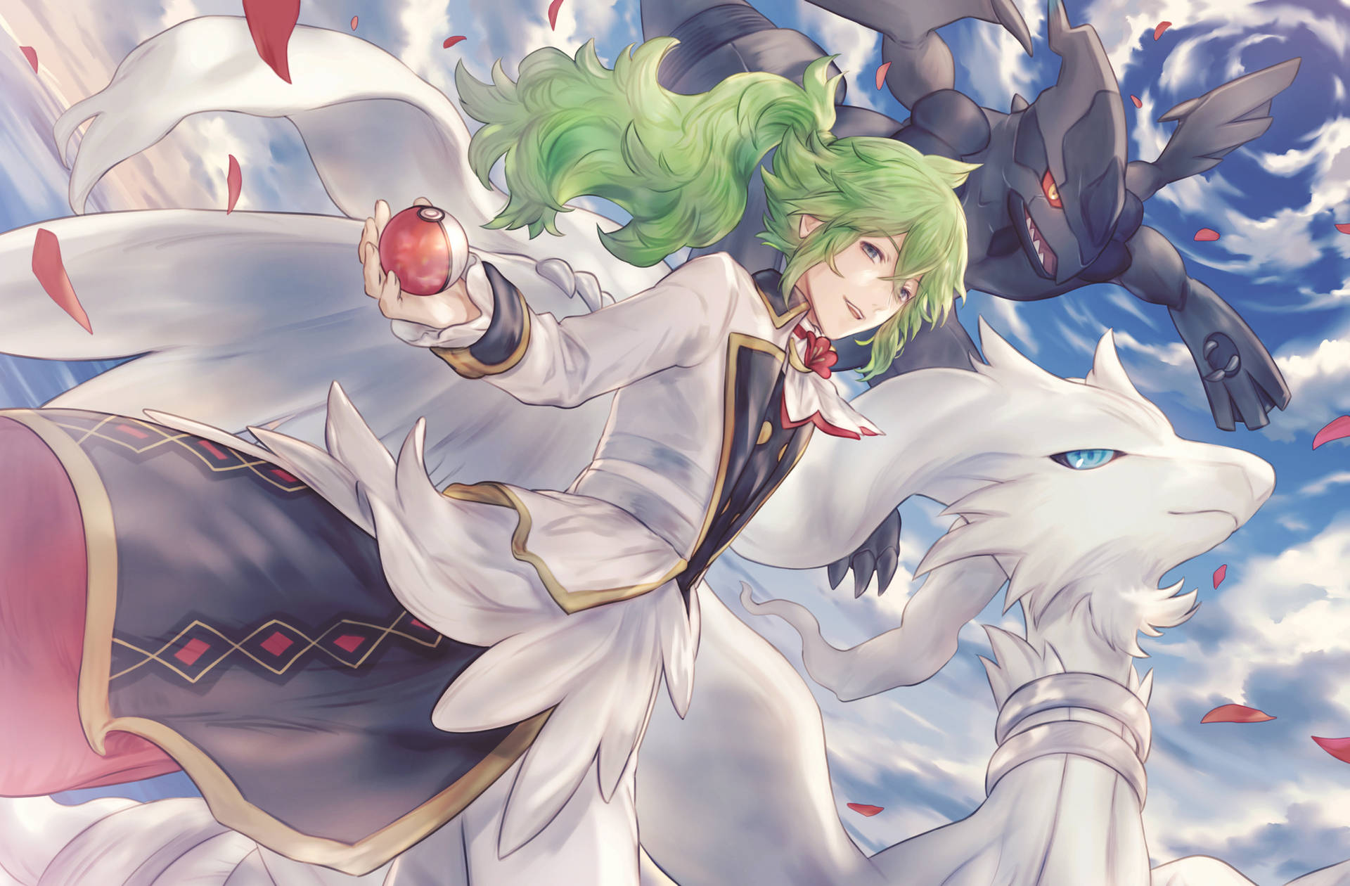 Download free Reshiram And Zekrom With N Wallpaper