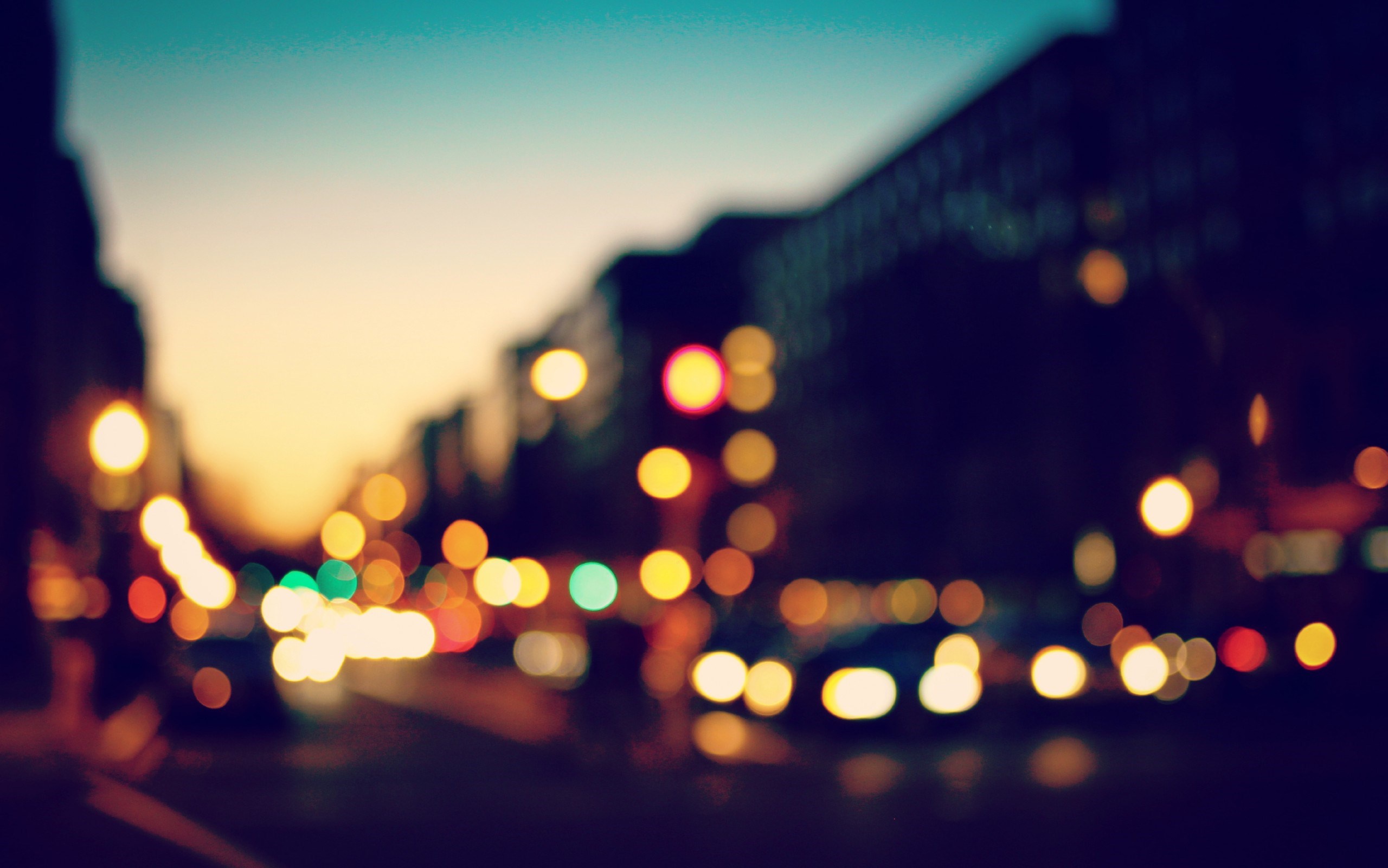 Wallpaper light, night, the city, lights, street, blur, bokeh for mobile and desktop, section город, resolution 2560x1600