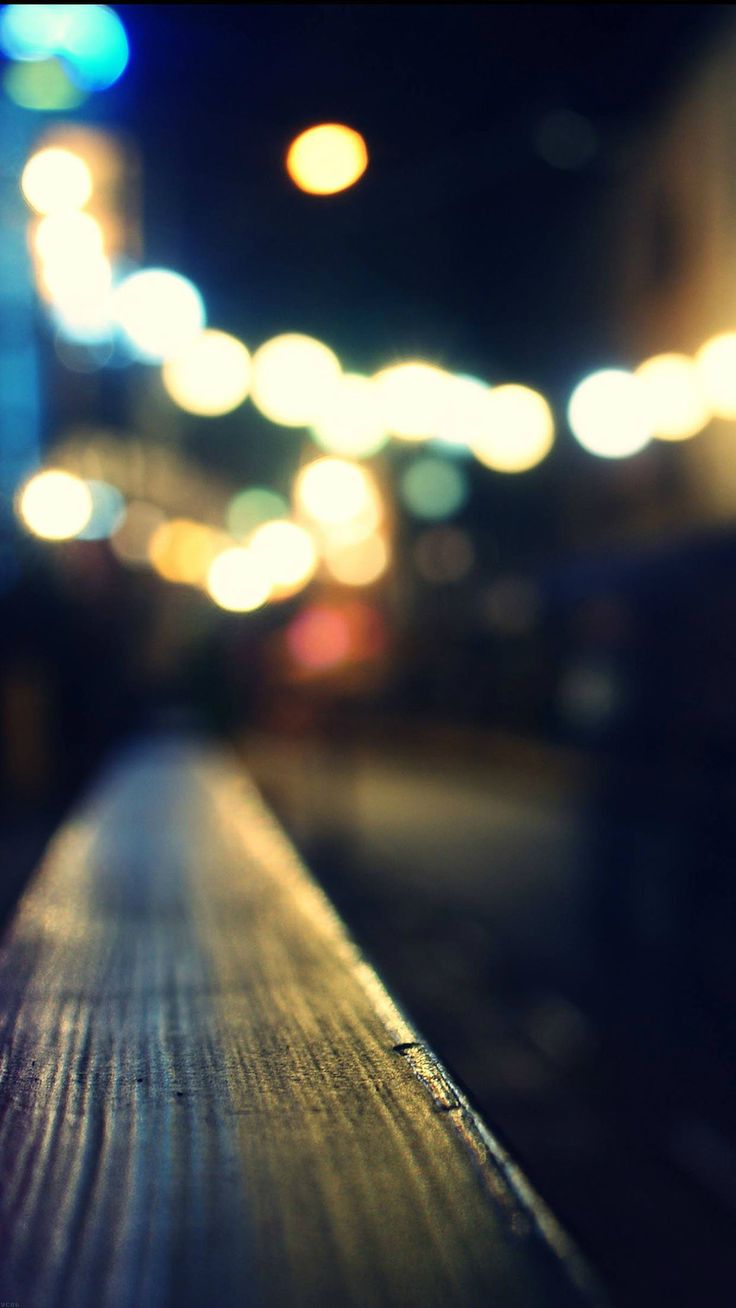 Bokeh Night City Neon Light iPhone 8 Wallpaper