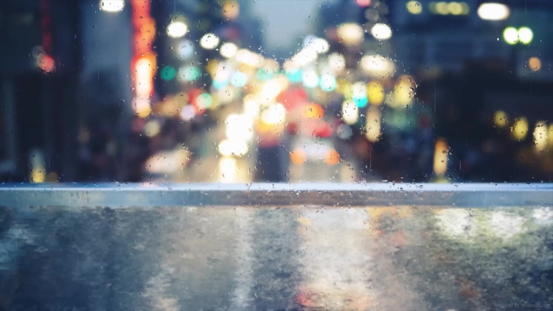 Rainy Night Blurry City Live Wallpaper