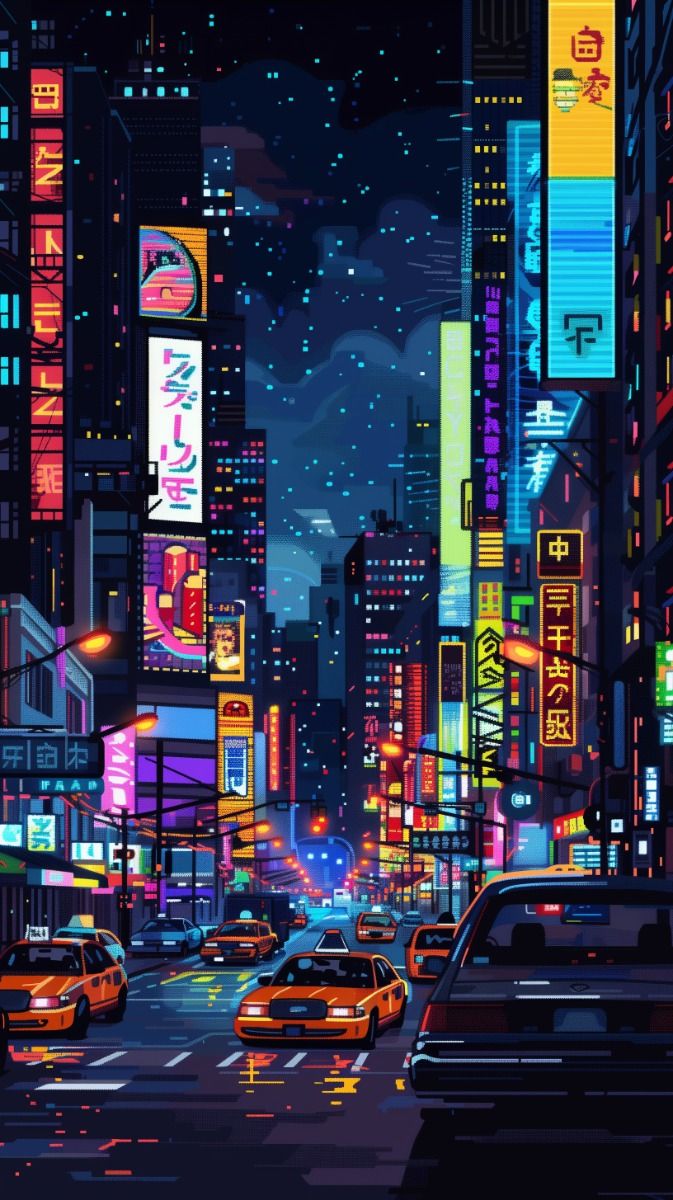Pixel Art City Wallpaper 1