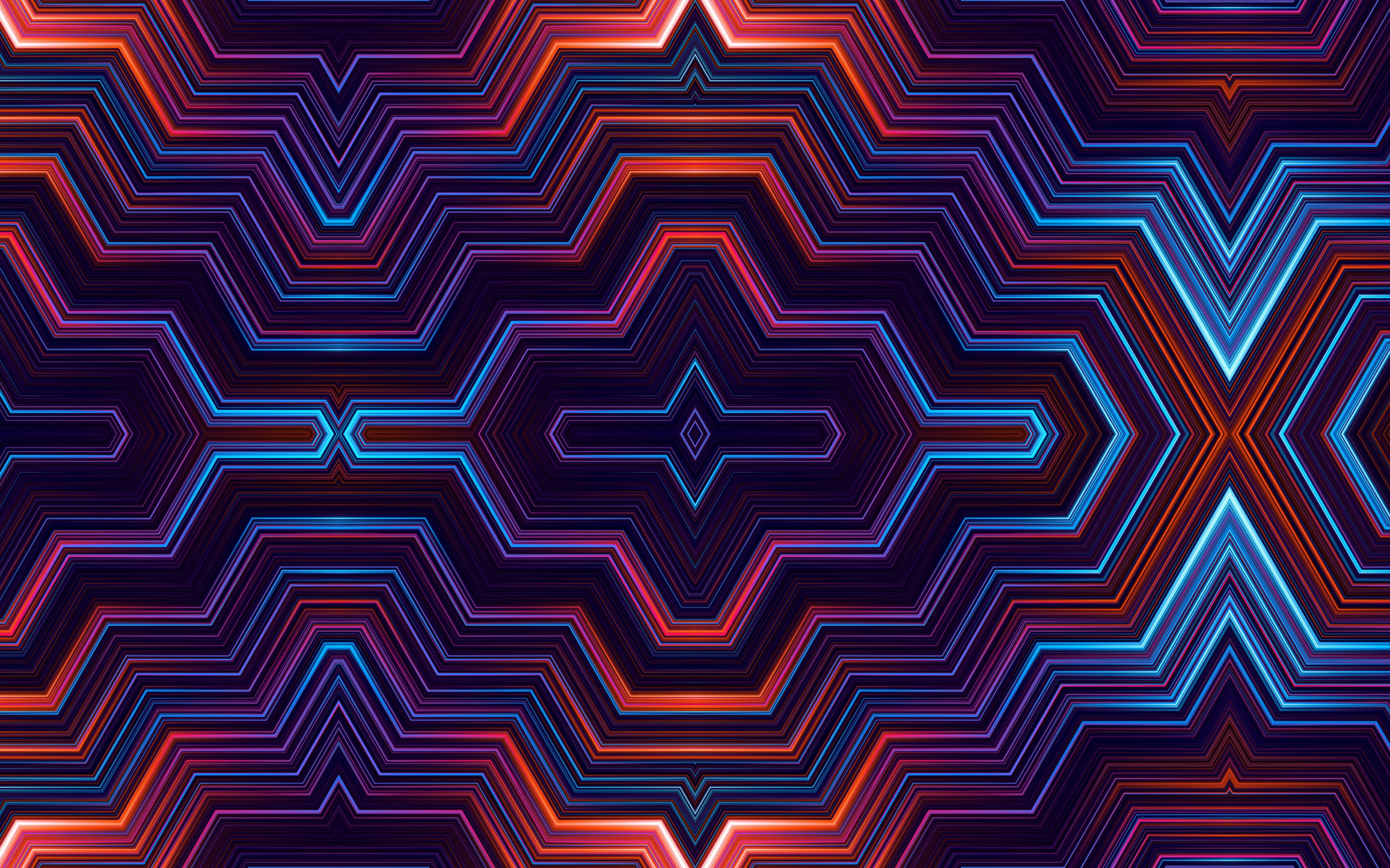 Symmetry Wallpaper 4K, Geometric, Colorful, Lines