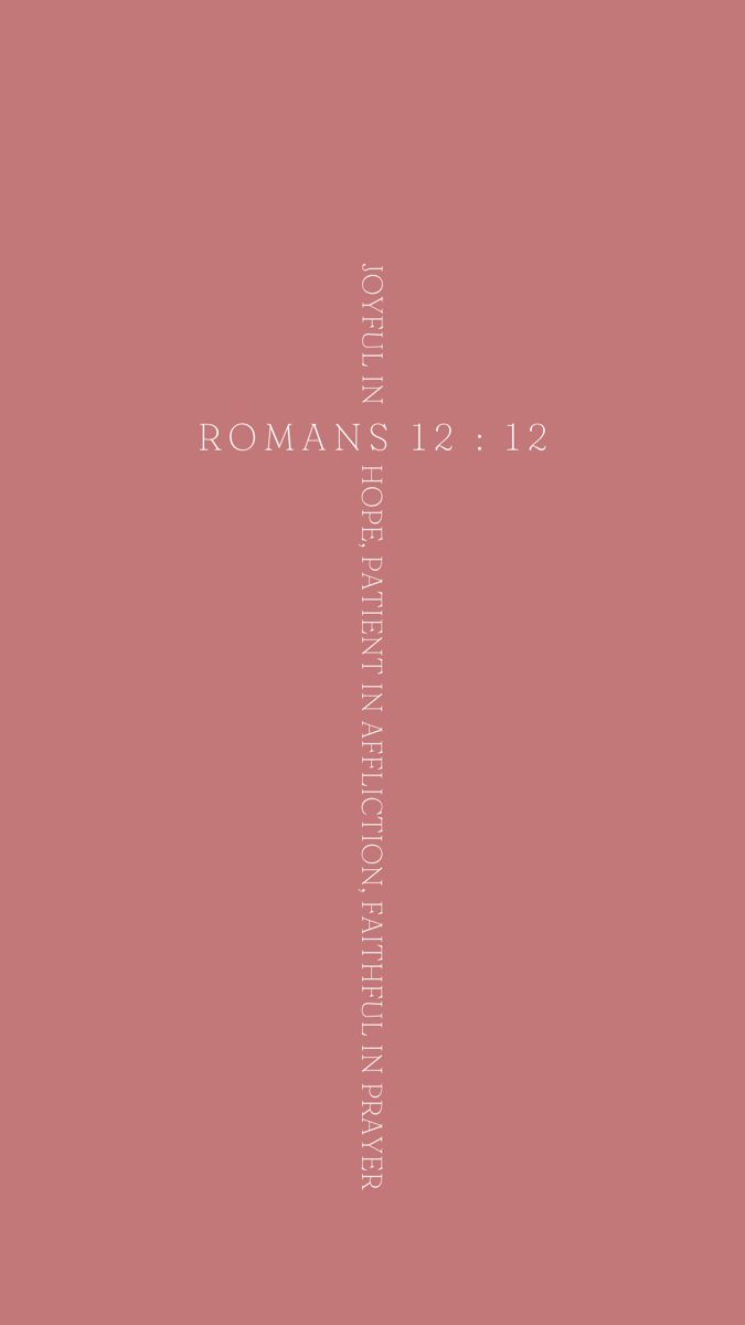 Romans 12:12 Cross Pink Wallpaper