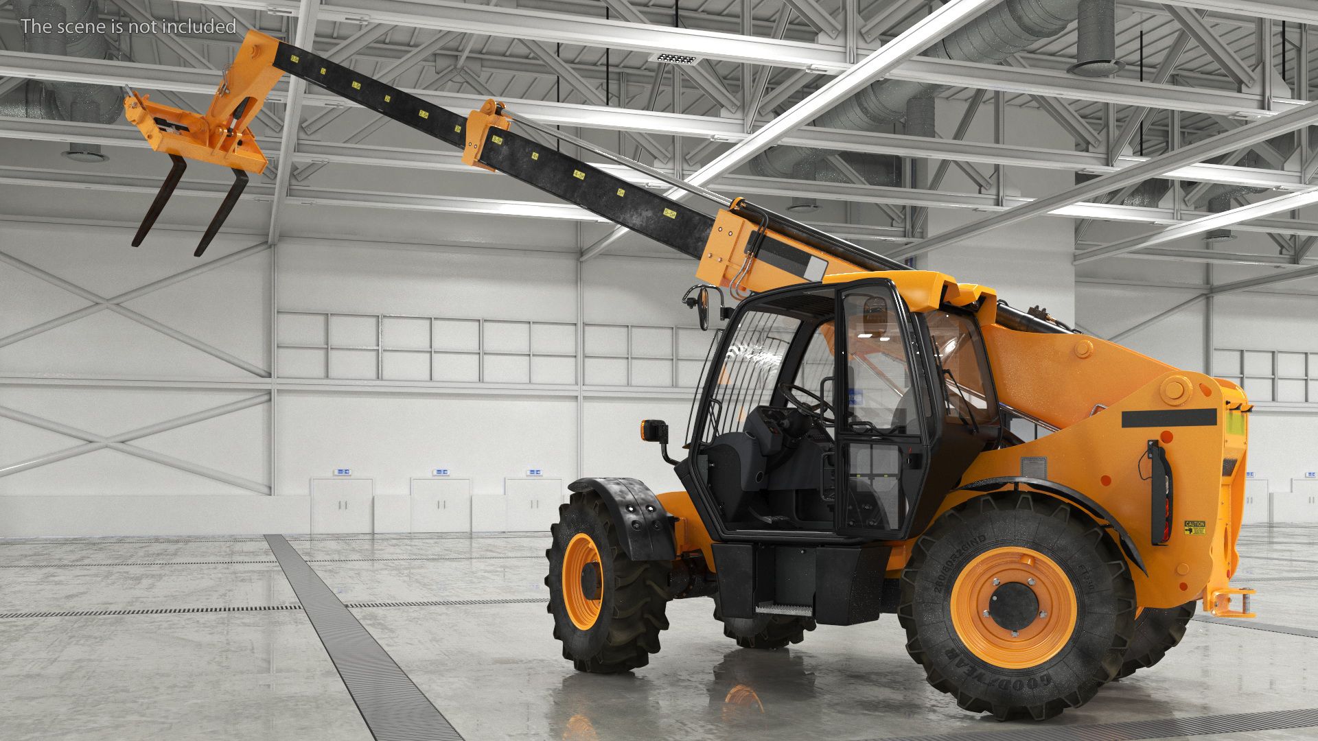 Telescopic Handler Forklift Generic Rigged for Cinema 4D 3D Model $179 - .c4d
