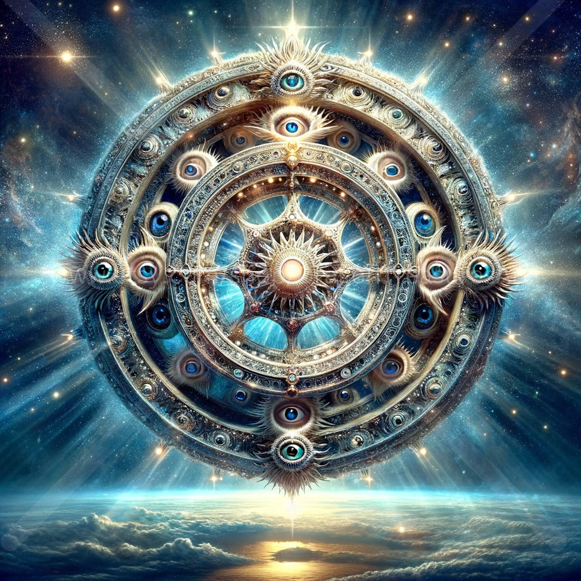 Ophanim Download: Digital Art, Instant Downloadable Wallpaper, Downloadable Fantasy Art, Digital Poster, Angel Art, Demon Art