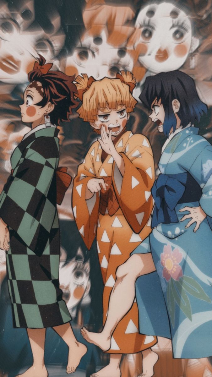 tanjiro, zenitsu and inosuke wallpaper