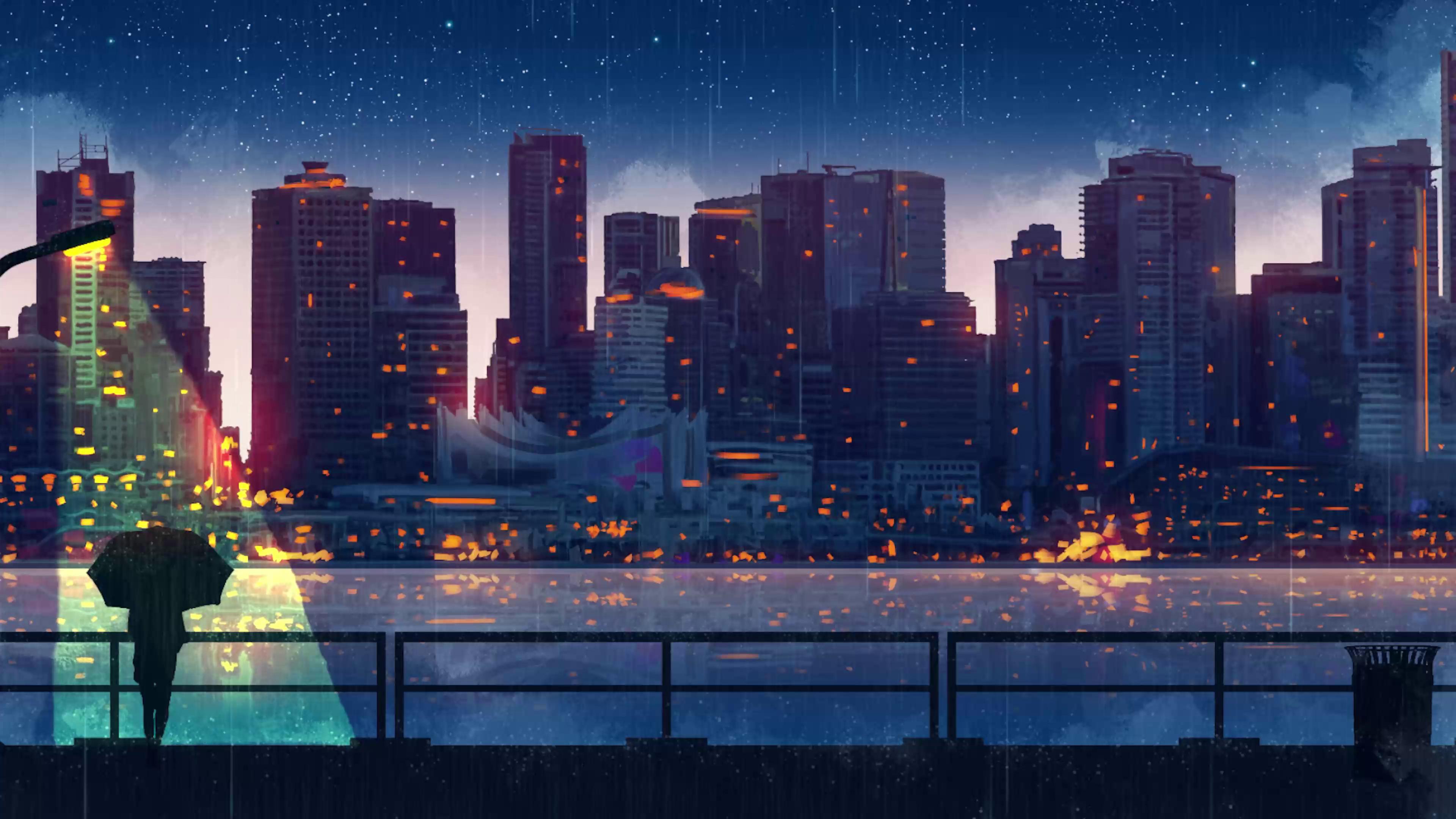 Rainy Night in City Live Wallpaper