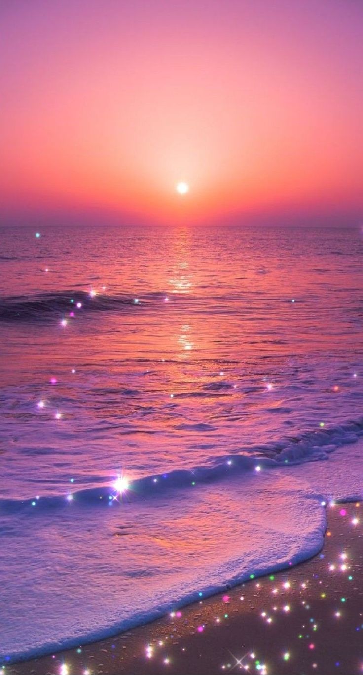 sparkling beach +sunset