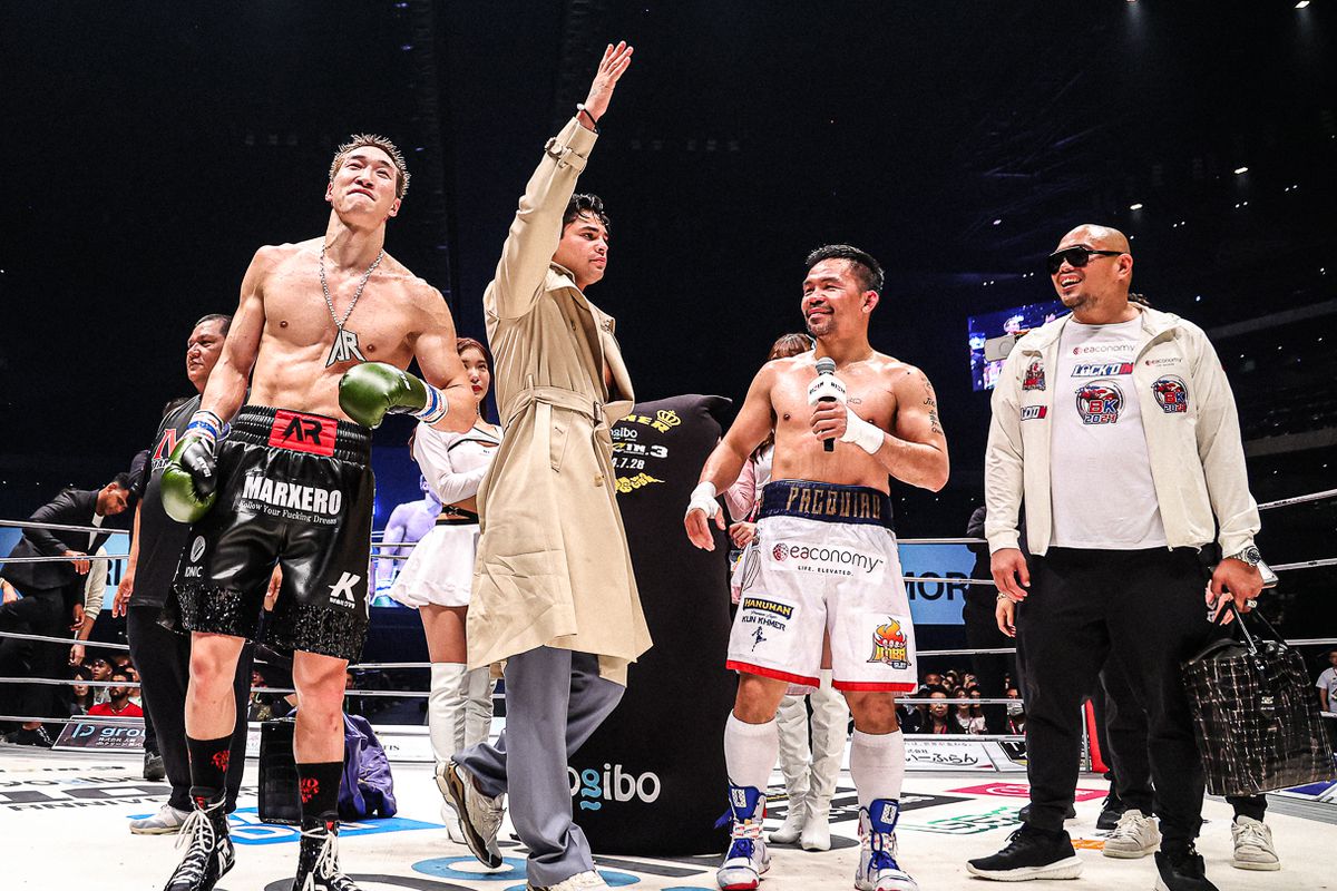 Manny Pacquiao, Rukiya Anpo deliver in wild exhibition at Super RIZIN 3; Ryan Garcia challenges both
