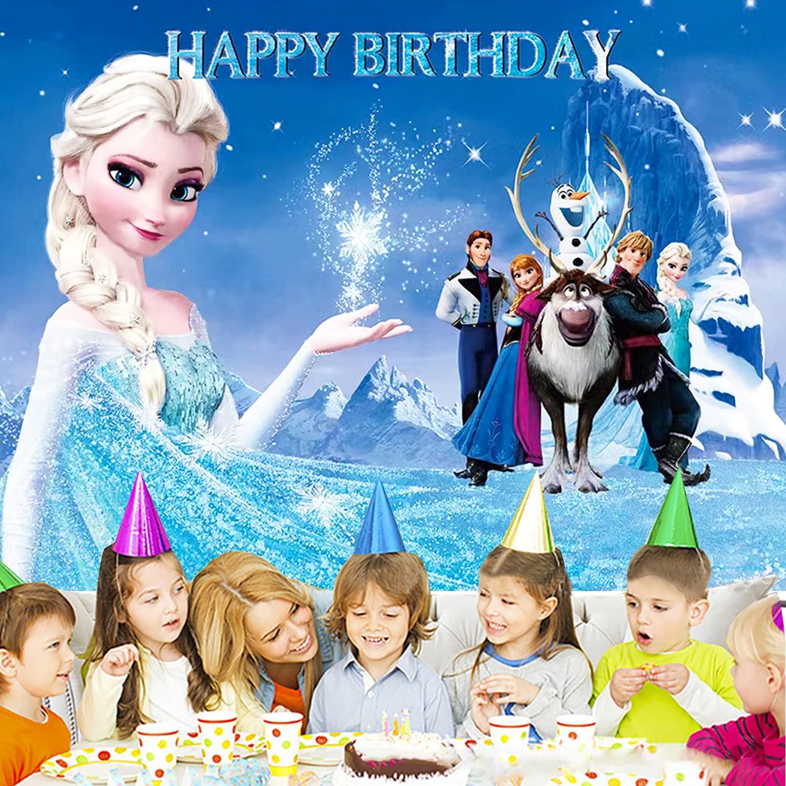 Frozen Background, Frozen Photo Background for Children, Elsa Anna Olaf Birthday Background, Photo Photography Backdrop, Birthday Party Decoration, for Child Girls, 1.5 x 1 m: Photo Background: Amazon.com.au