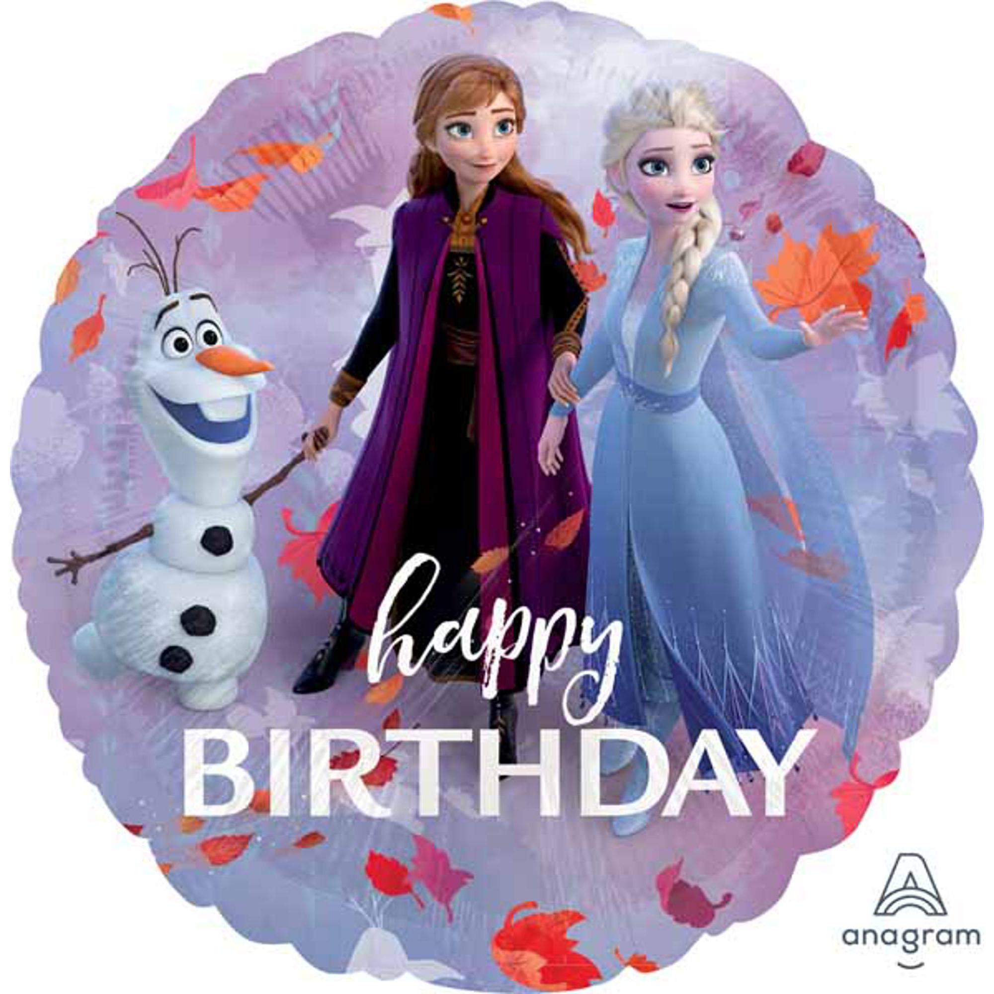 Enchanting Frozen 2 Celebration: 18 Happy Birthday Foil Balloon 5 Pk