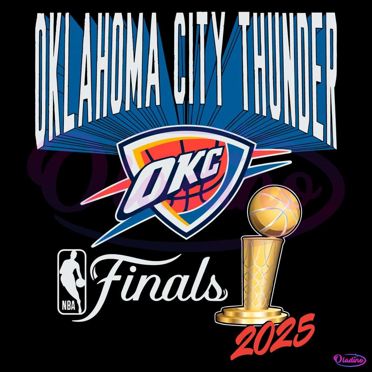 Oklahoma City Thunder 2025 Nba Finals Trophy Statement Graphic Png