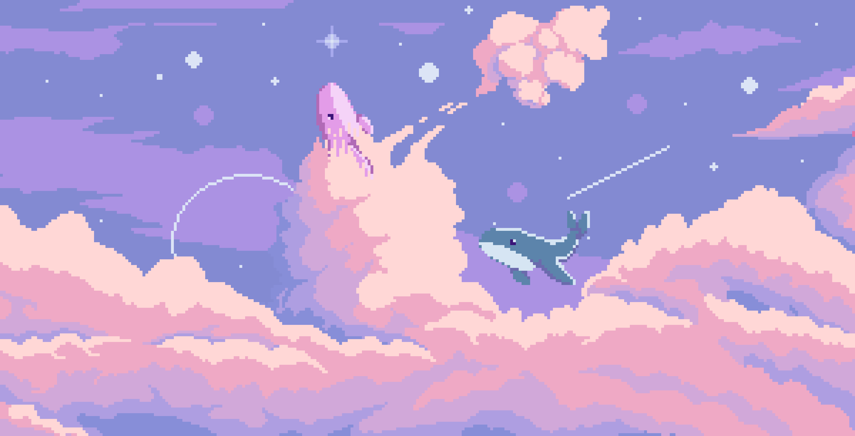 Here's my first sky & clouds attempt. Designed that one for my gf but we broke up. So i just use this as my wallpaper c